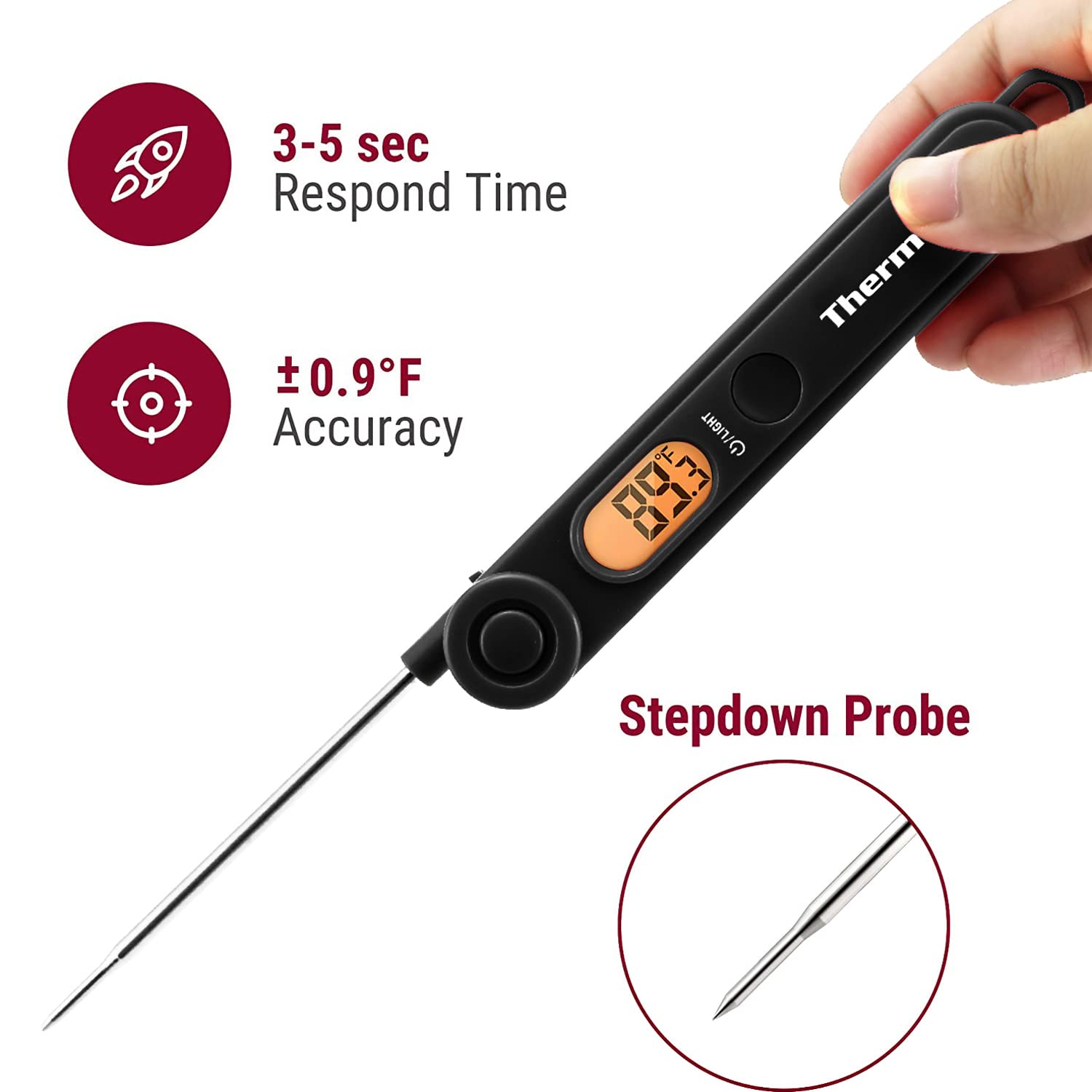 Thermopro Digital Meat Thermometer For Cooking Instant Read Food Thermometer With Probe And Backlight For Oil Deep Fry Smoker Bb