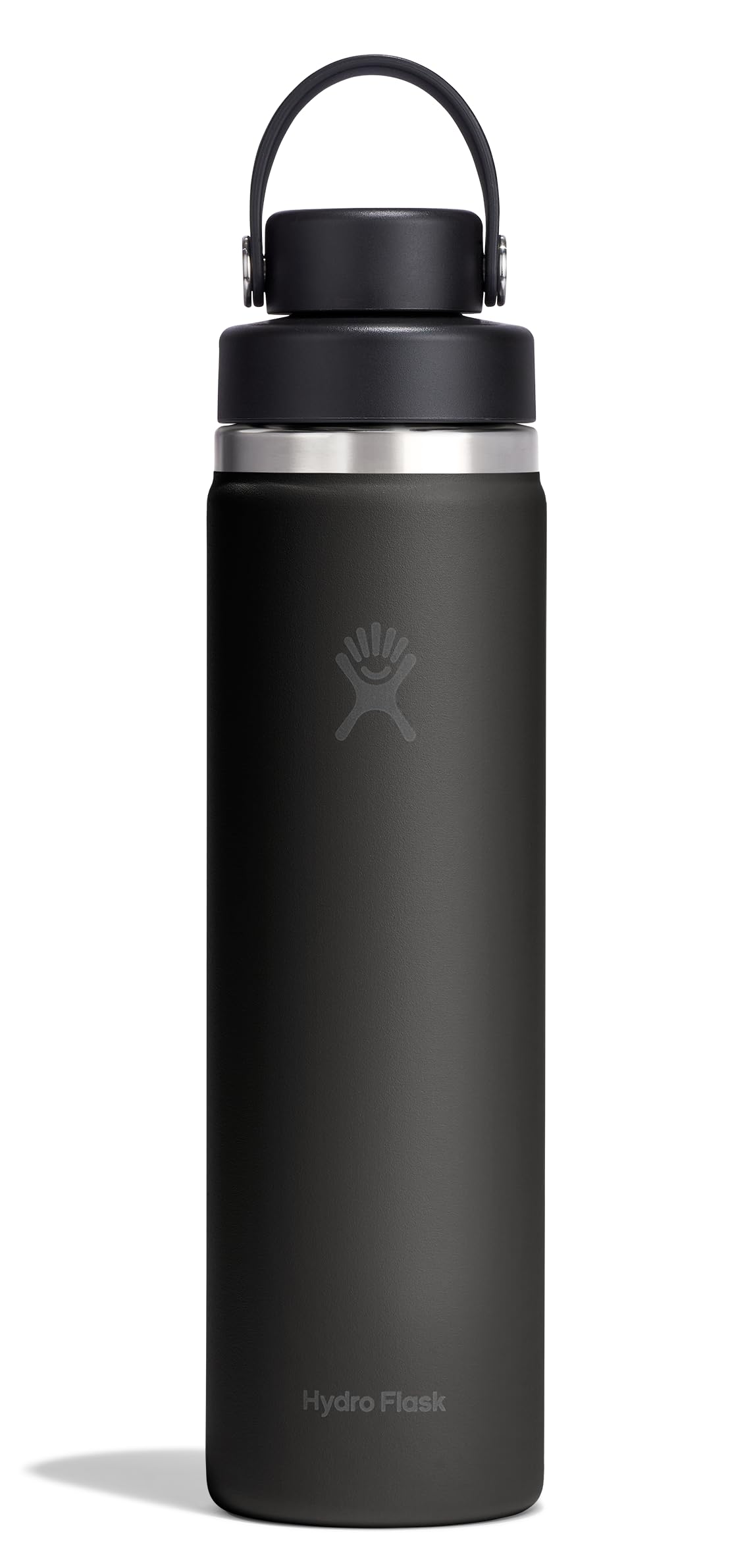 Hydro Flask Water Bottle - Insulated Stainless Steel - Wide Mouth Flex Chug Lid, Non Spill, Leakproof in 24 Oz Tonal Black