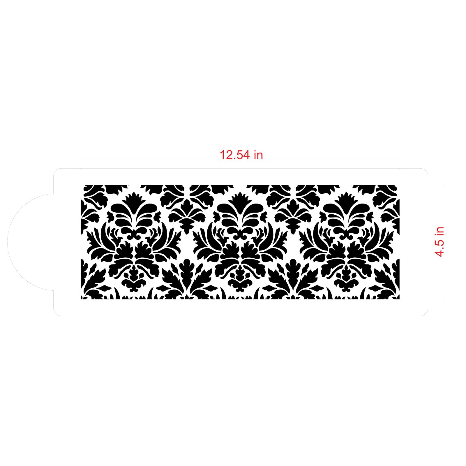 Designer Stencils Damask Cake Stencil Side (4.5''H X 12.5''W)