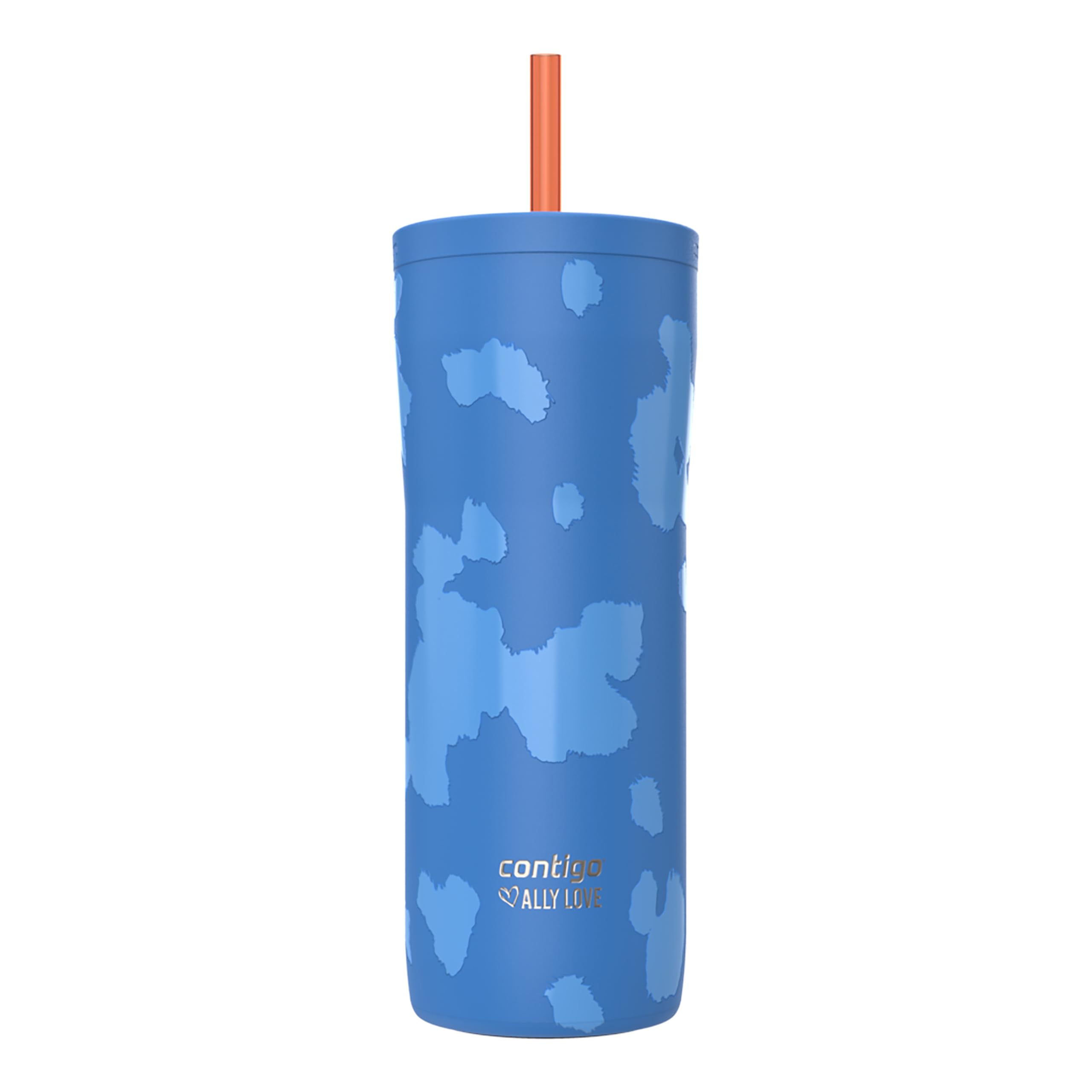 Contigo x Ally Love Streeterville Stainless Steel Tumbler with Straw, Easy Clean Lid, Leak Proof, BPA Free, 24oz, Stellar Jay