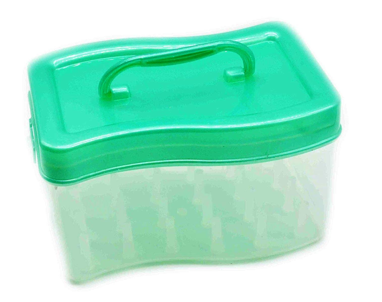 7Q7 Plastic Sewing Thread And Accessories Storage Box Set  (24 Spool, Blue, Green)