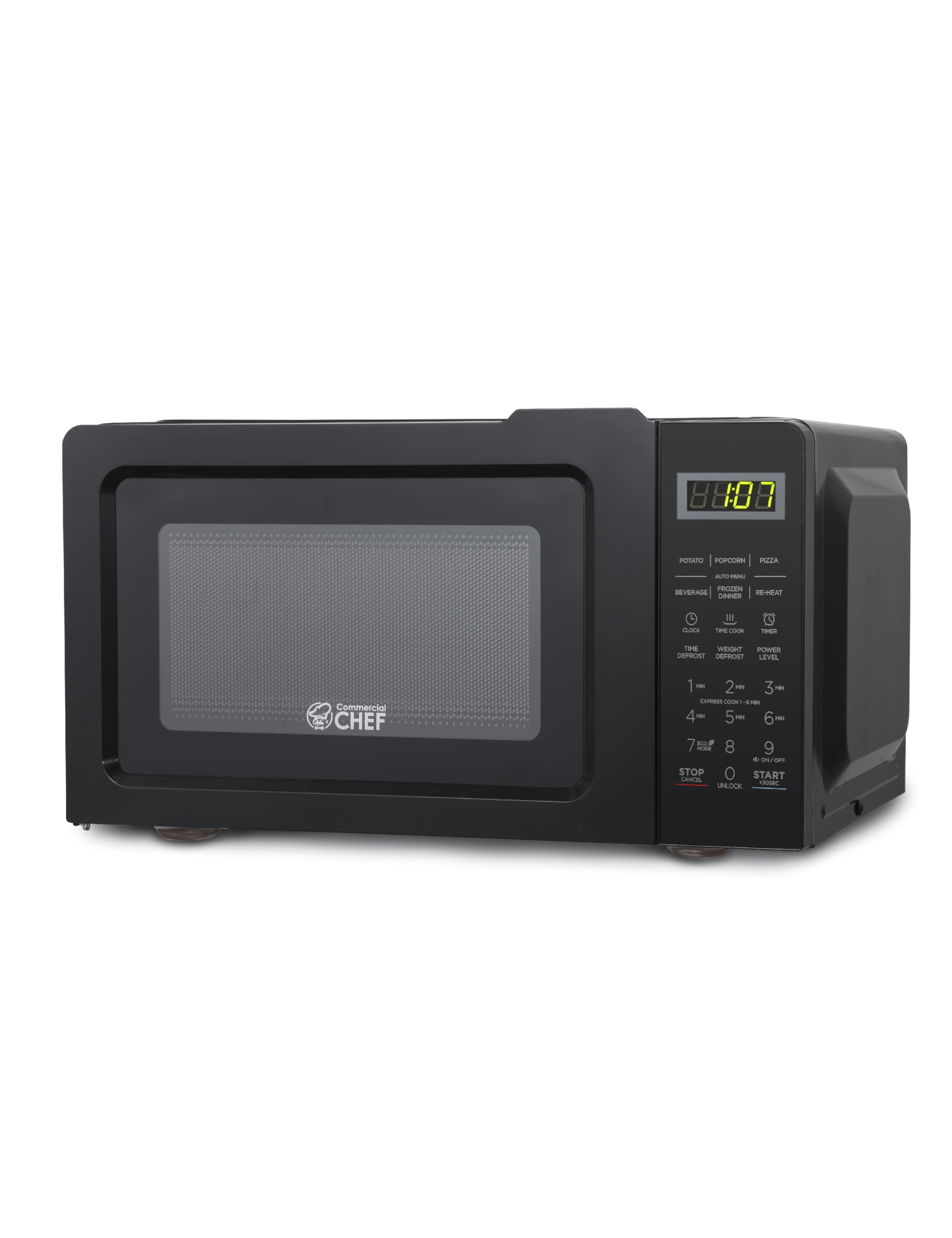 COMMERCIAL CHEF 0.7 Cubic Foot Microwave with 10 Power Levels, Small Microwave with Pull Handle, 700W Countertop Microwave up to