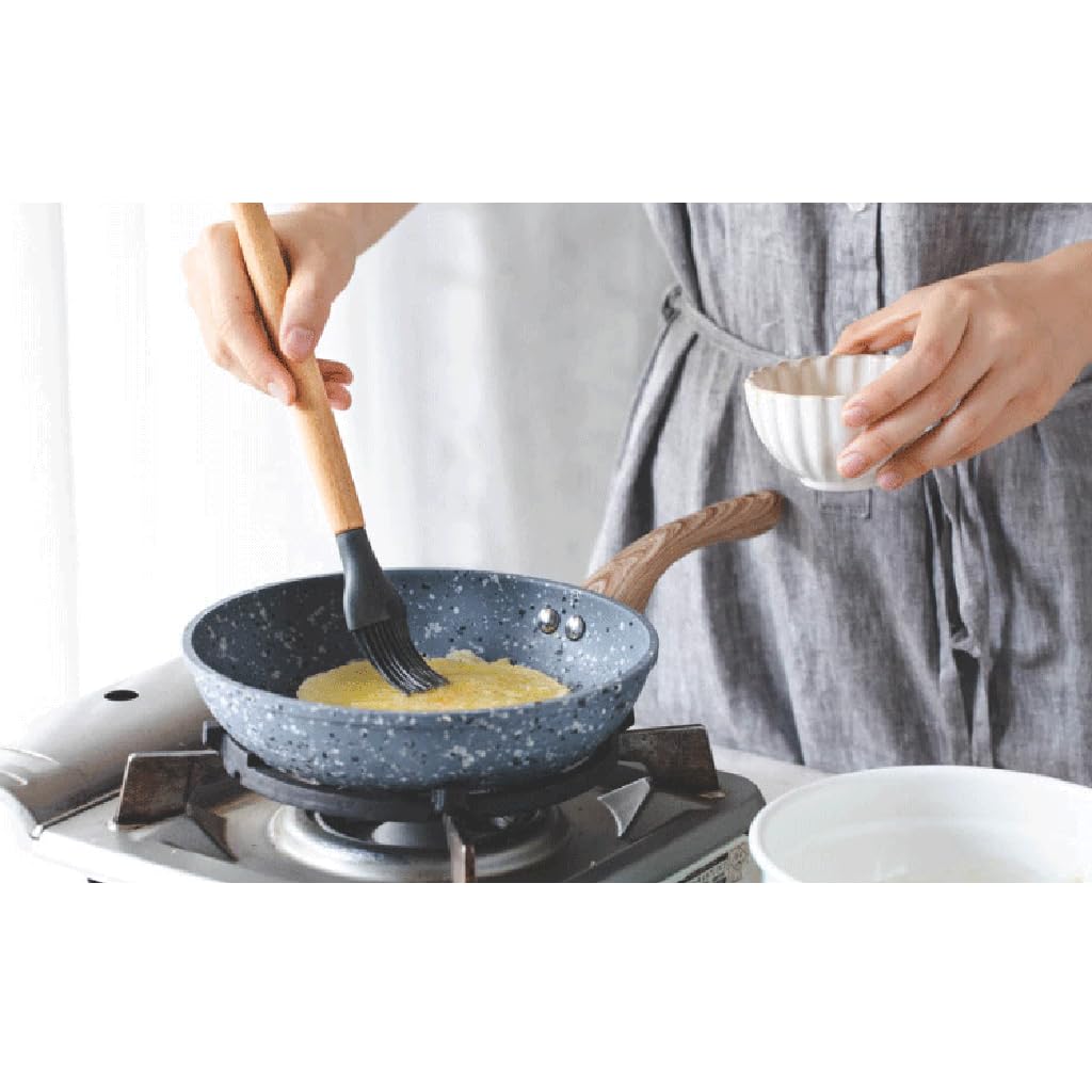 Zoomella Silicone NonStick Spatula With Wooden Handle Brush|Cooking Utensils|Home & Garden