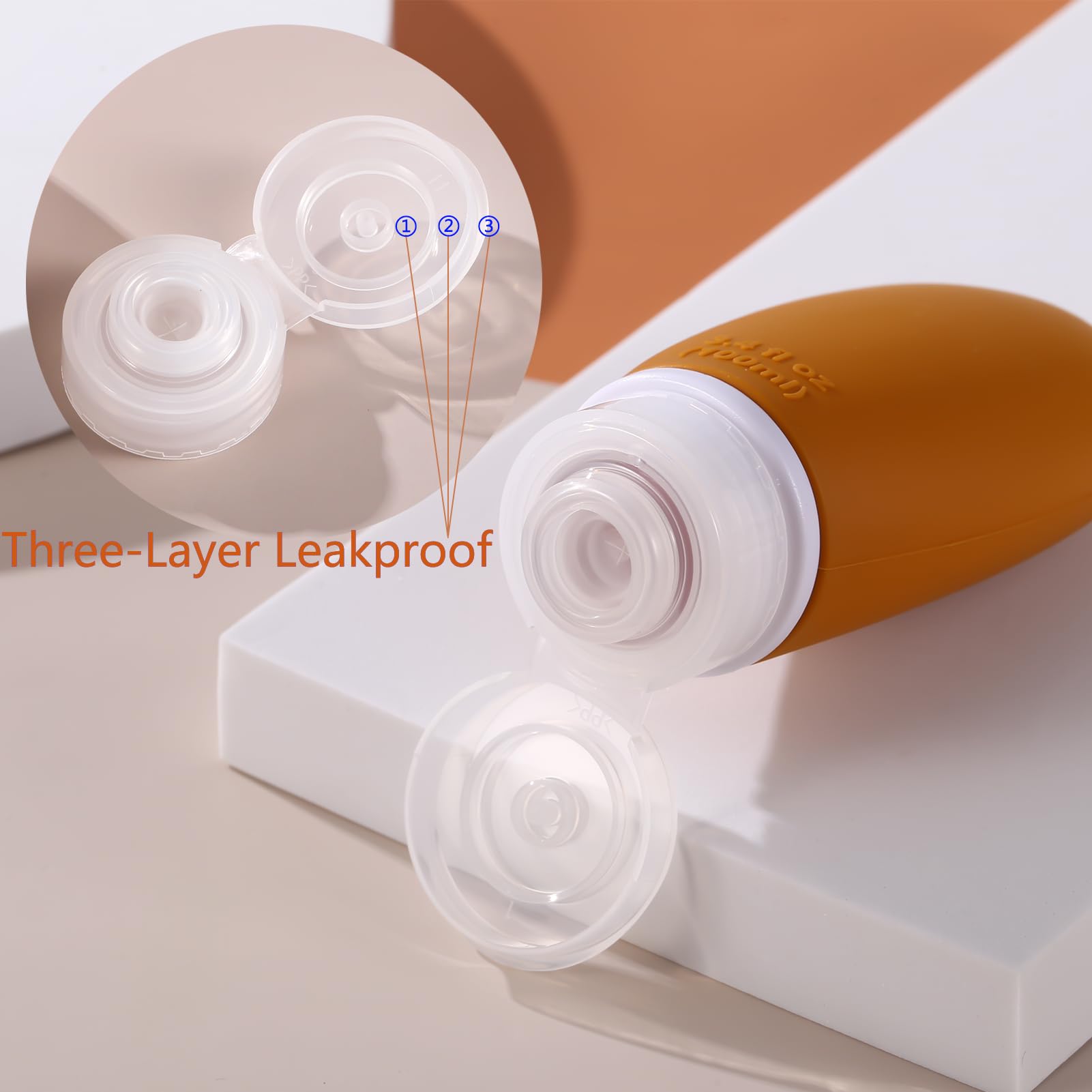 Silicone Travel Bottles,4 Pack 3.4Oz Leak Proof Liquid Squeezable Refillable Portable Travel Accessories/Cosmetic Containers,Bpa