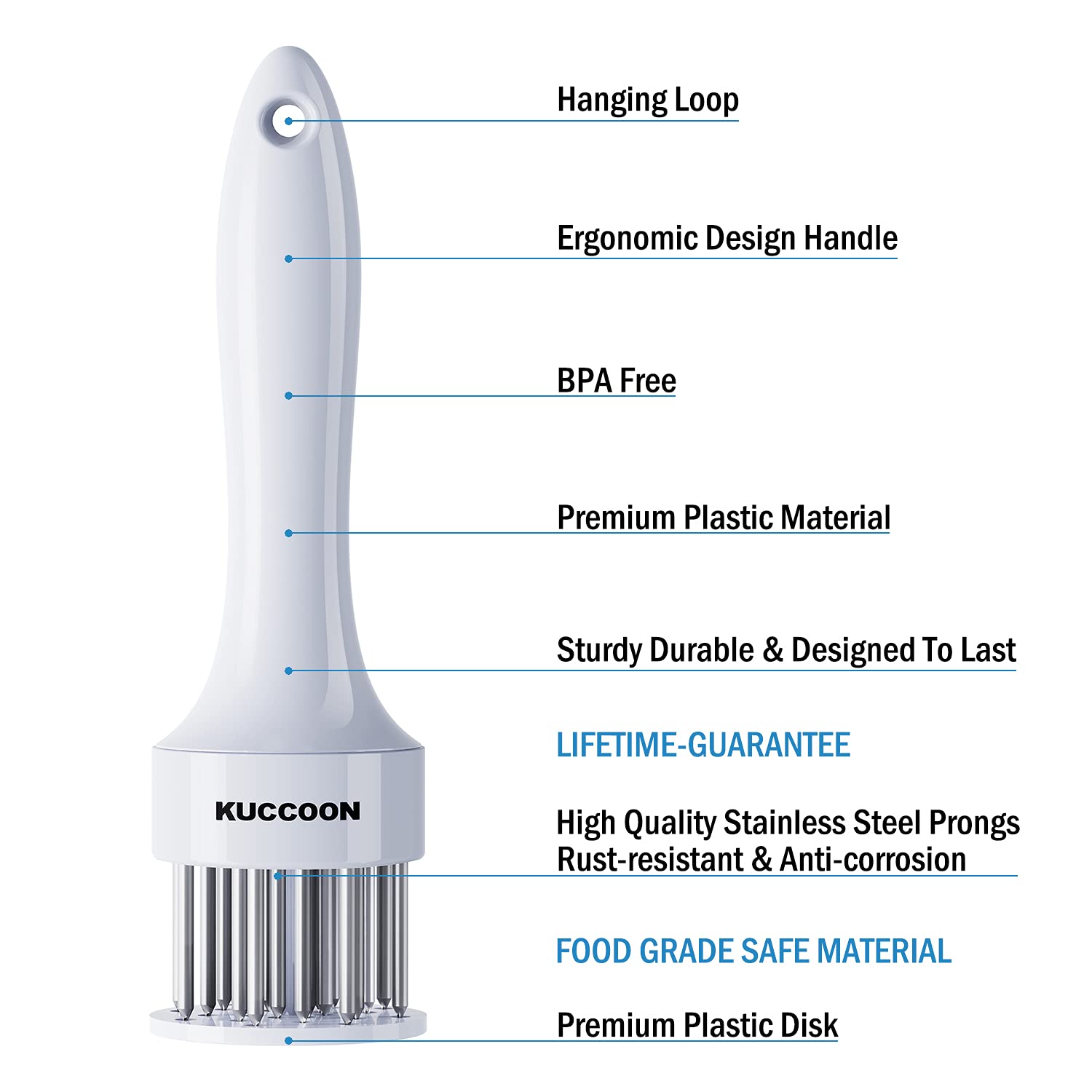 Kuccoon Meat Tenderizer Tool Stainless Steel Needle Ultra Sharp 24 Blades Tenderizer Tool For Tenderizing Beef Chicken Steak Vea