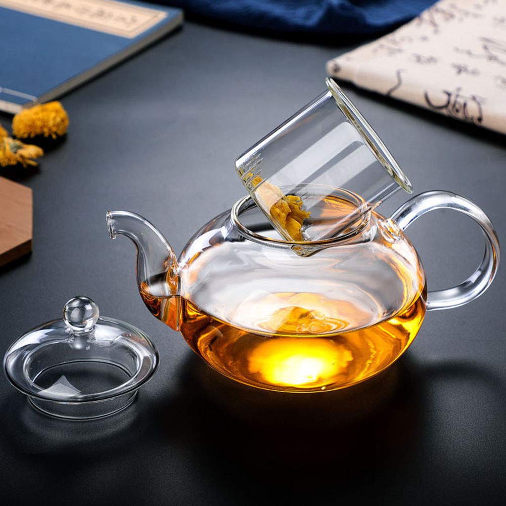 Beylor Clear Glass Teapot Heat Resistant Teapots 800 Ml /27 Oz With Infuser For Tea Leaf Loose Tea (800Ml)