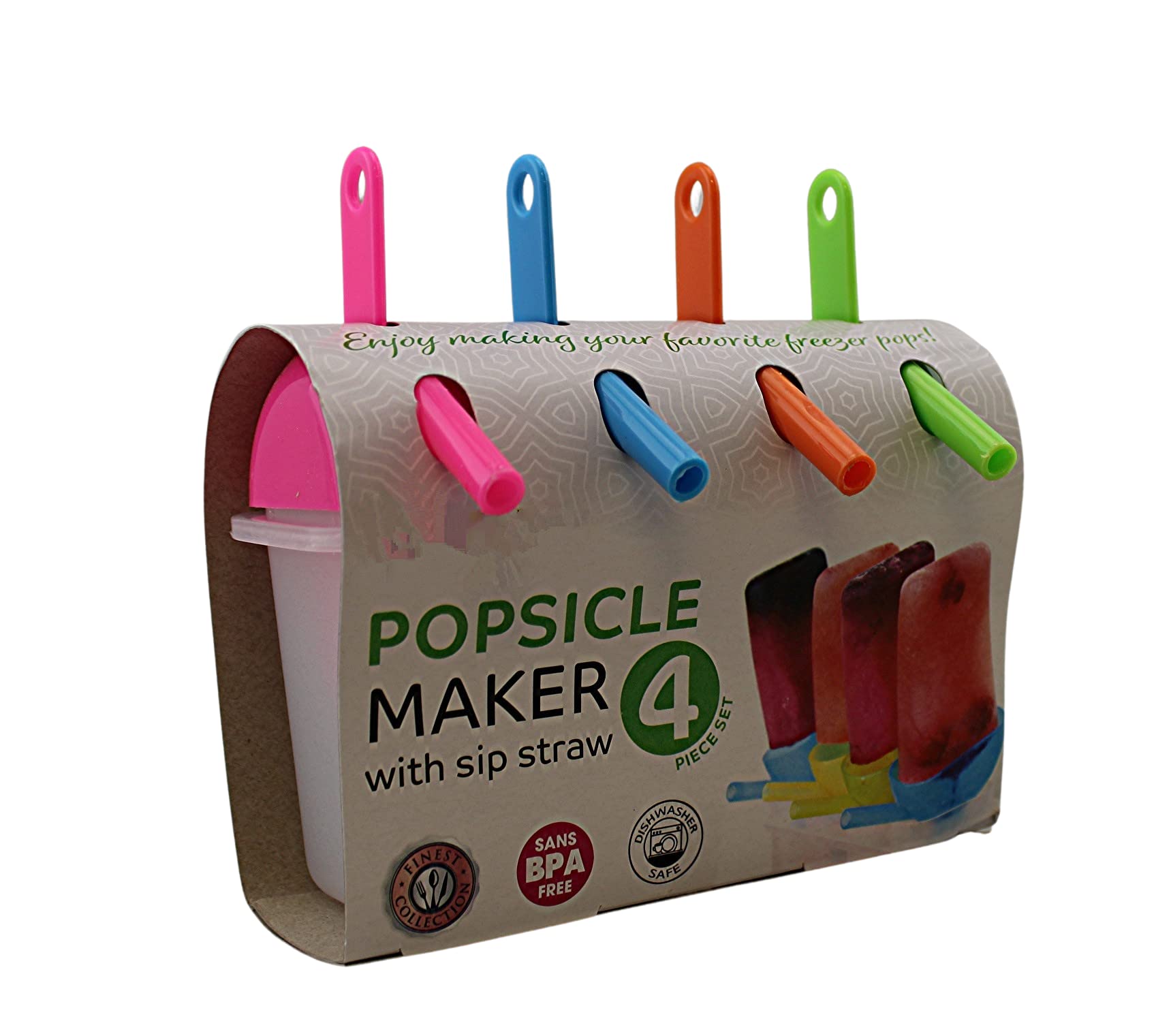 Ice Lolly Pop Mold Popsicle Maker With Straw Makes Bpa Free Just Pop In The Freezer For A Healthy Snack