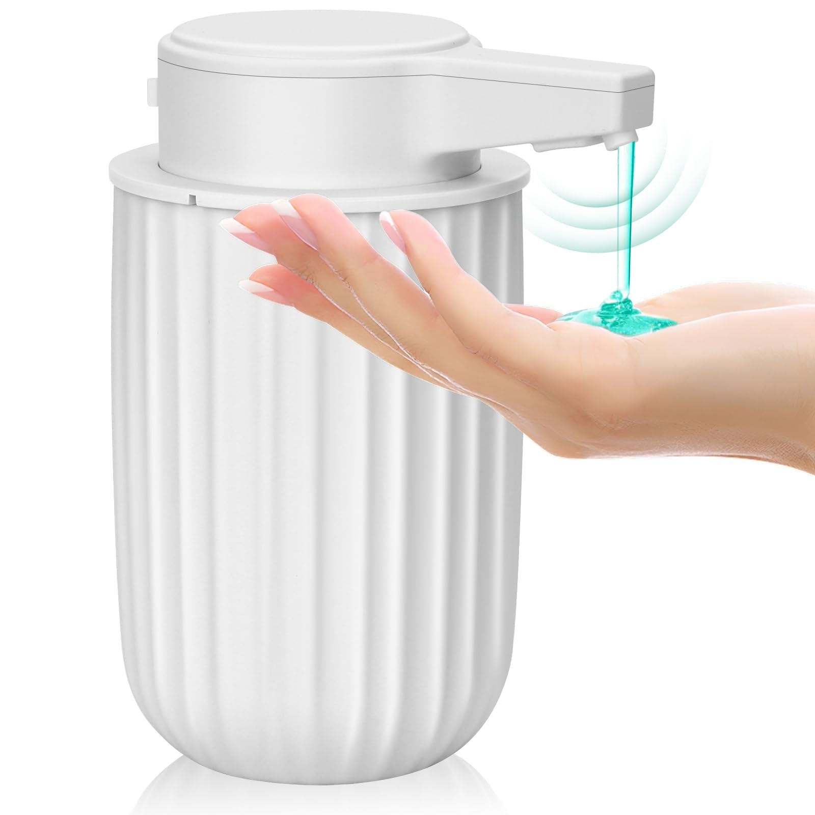 Automatic Soap Dispenser Liquid For Kitchen: 9 Oz Touchless Plastic White Modern Auto Soap Dispenser For Bathroom - Hand Dish Lo