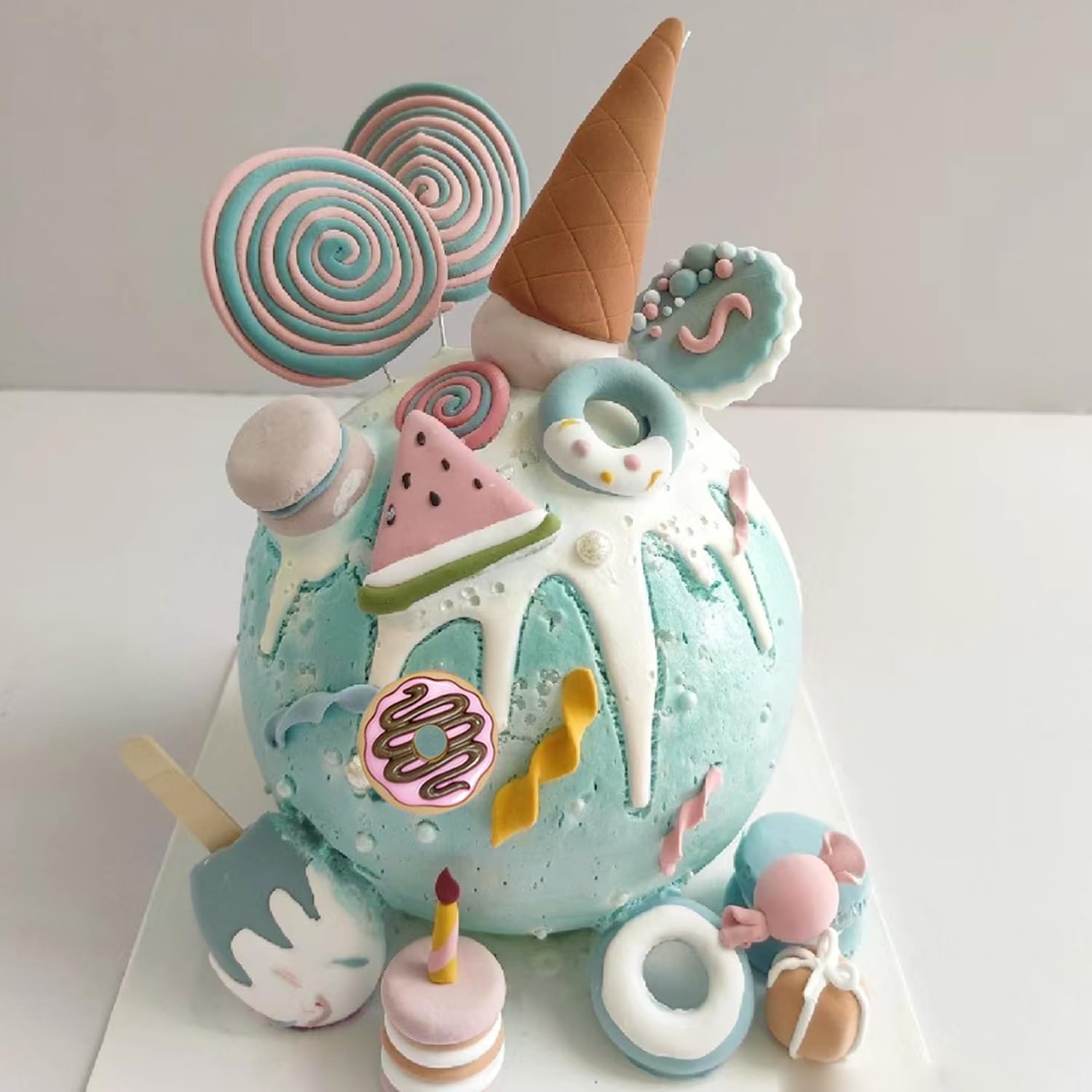 Minfeidms Ice Cream Cones Silicone Molds Donut Fondant Mold Lollipop Mold For Cake Decorating Cupcake Topper Chocolate Candy Gum