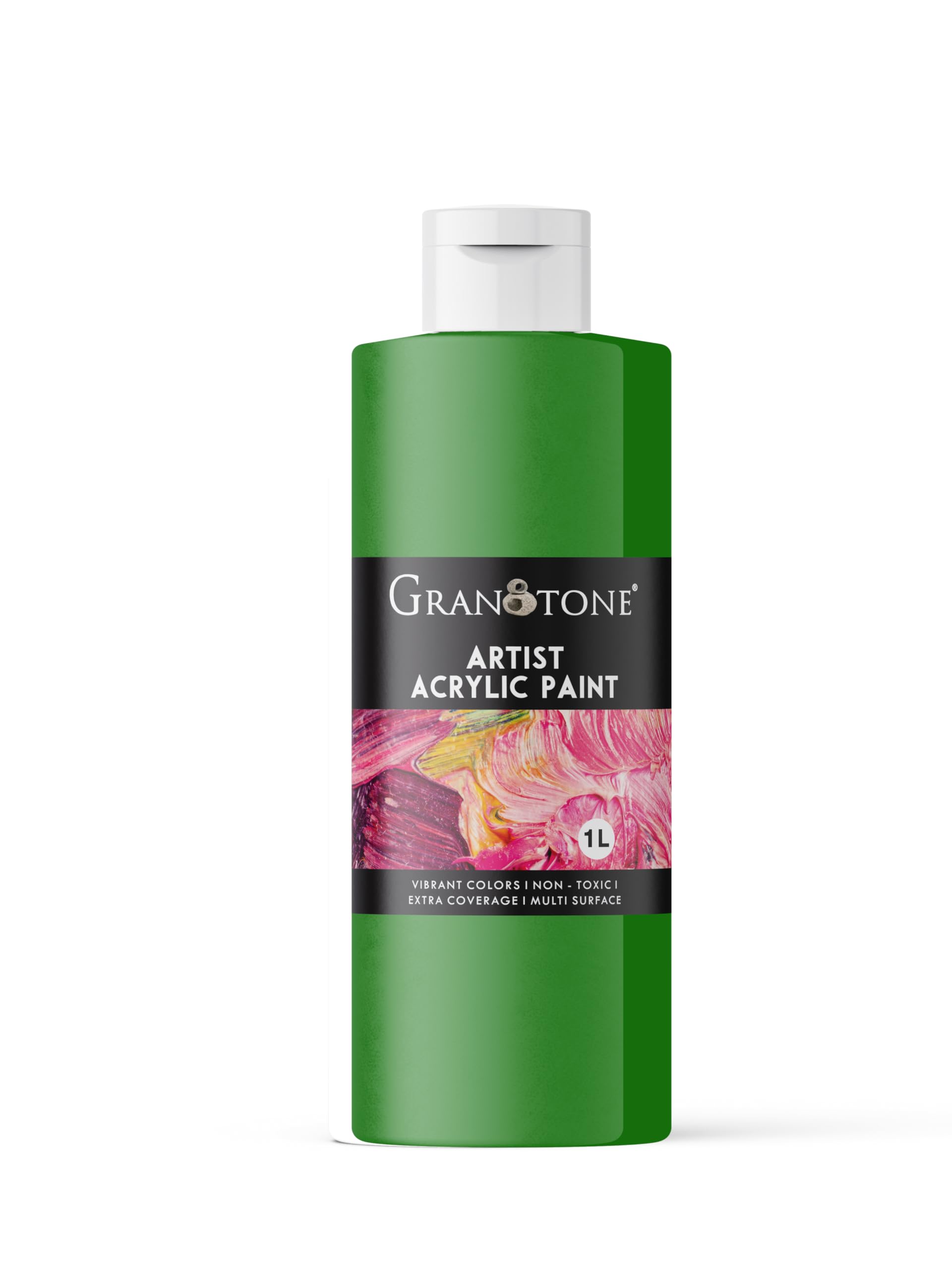 Granotone Acrylic Colour | 1000 Ml (Green) | Rich Pigment, Non-Cracking Art & Diy Paint | Suitable For Canvas, Wood, Leather, Ea