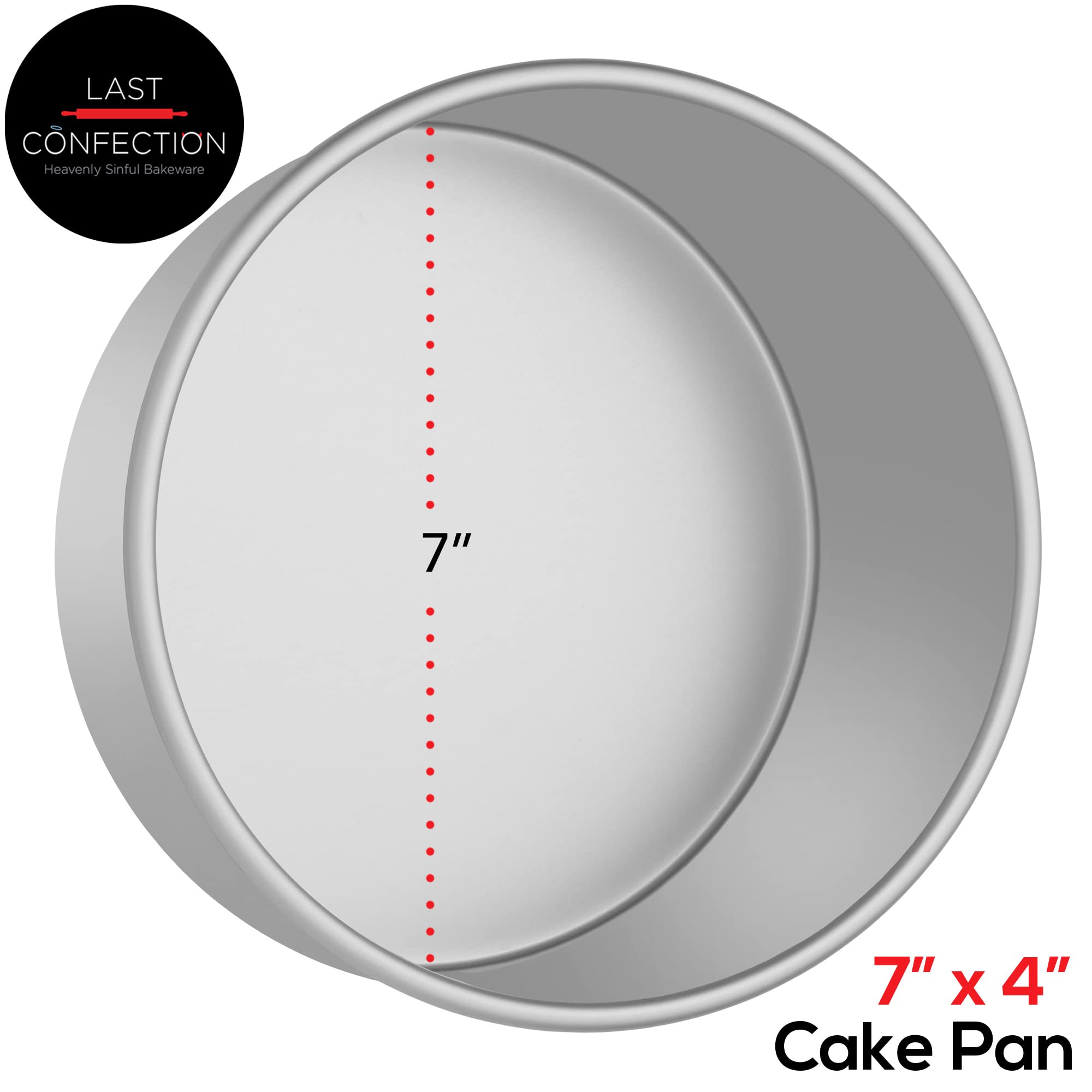 LAST CONFECTION 7'' x 4'' Aluminum Round Cake Pan - Professional Bakeware