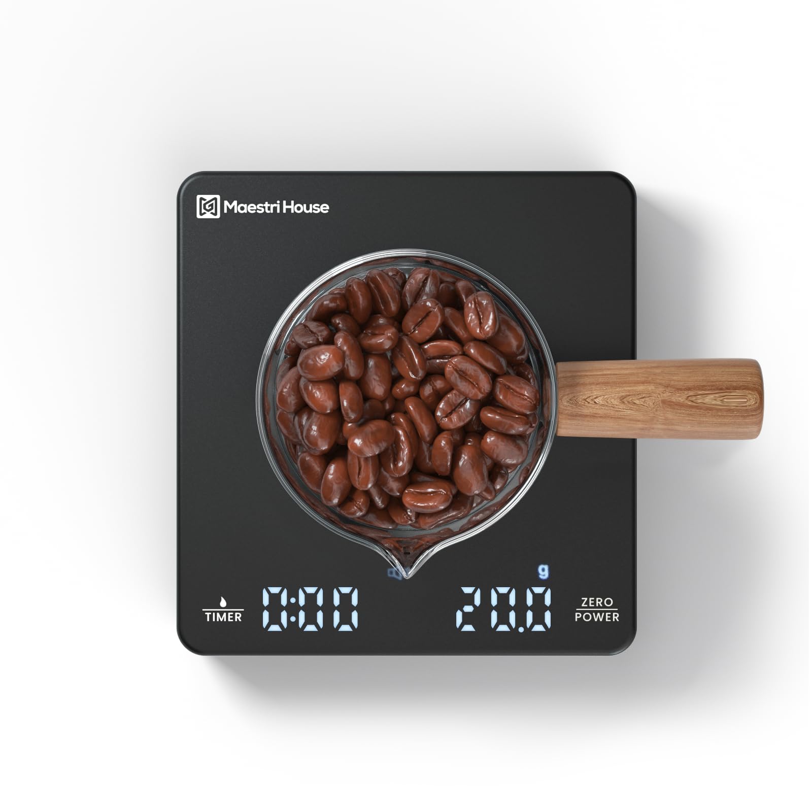 Mini Coffee Scale with Timer, Maestri House Rechargeable Espresso Scale, 2kg/0.1g Accurate Scale for Espresso and Pour-Over Coff