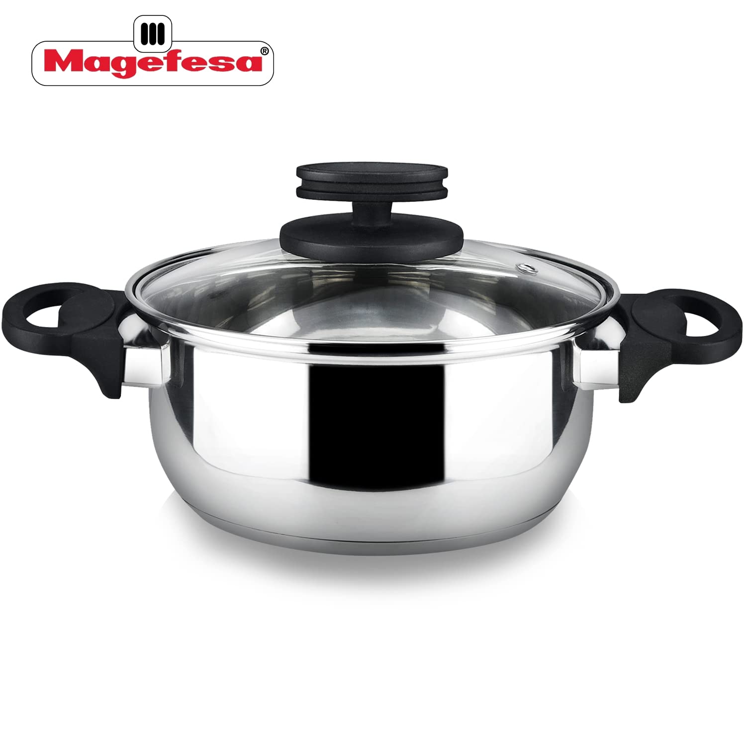 Cookware set MAGEFESA STYLE 5 Piece, include Stockpot, Dutch oven/Stew pot, Saucepan, Stainless Steel, compatible with all types