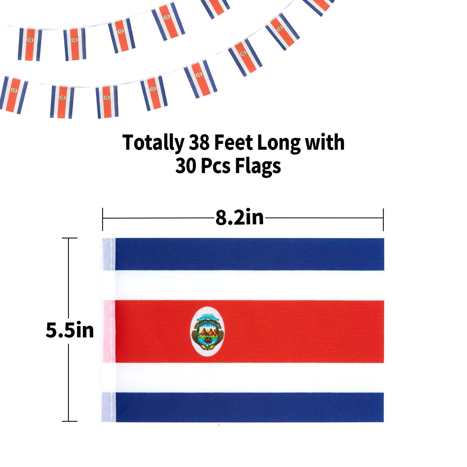 Costa Rica Flags Costa Rican Small String Mini Flag Pennant Banner Decorations