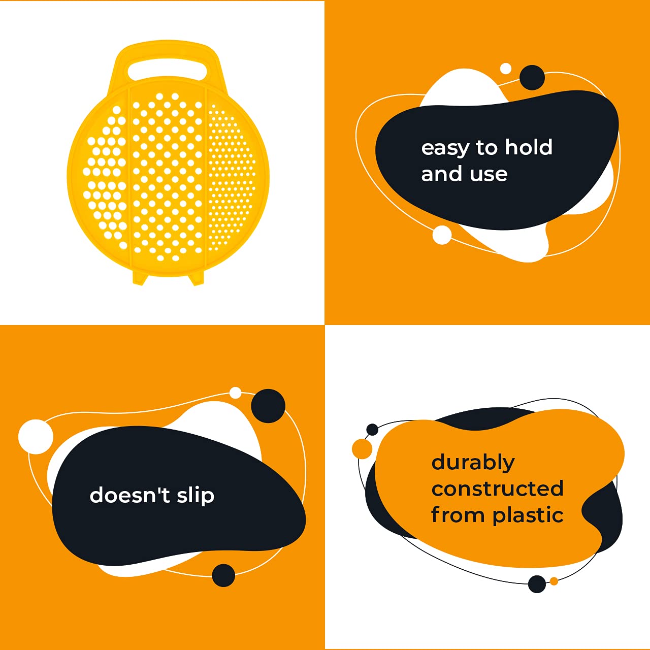 Flat Plastic Kitchen Grater - Pack Of 2 - Compact Vegetable Grater - Handheld Cheese Grater - Hand Rust Proof Beet Grater