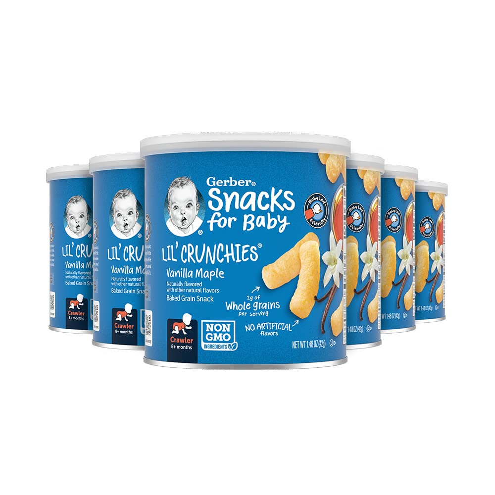 Gerber Snacks For Baby Lil Crunchies, Vanilla Maple, 148 Ounce (Pack Of 6)