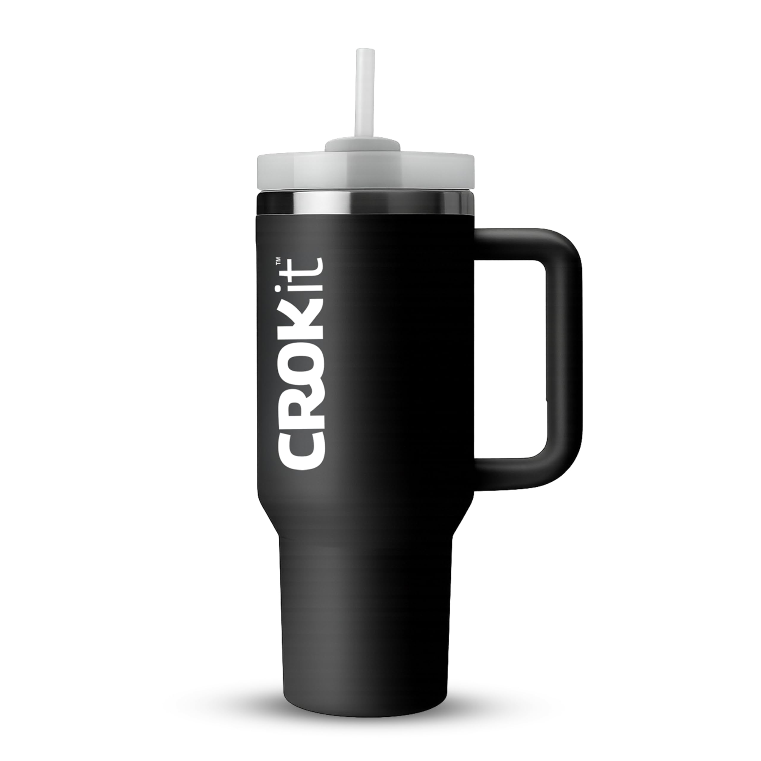 Crokit Hydrogrip Insulated Straw Tumbler  Stainless Steel Reusable Cup With SpillResistant Straw Lid  Double Wall Vacuum Insu