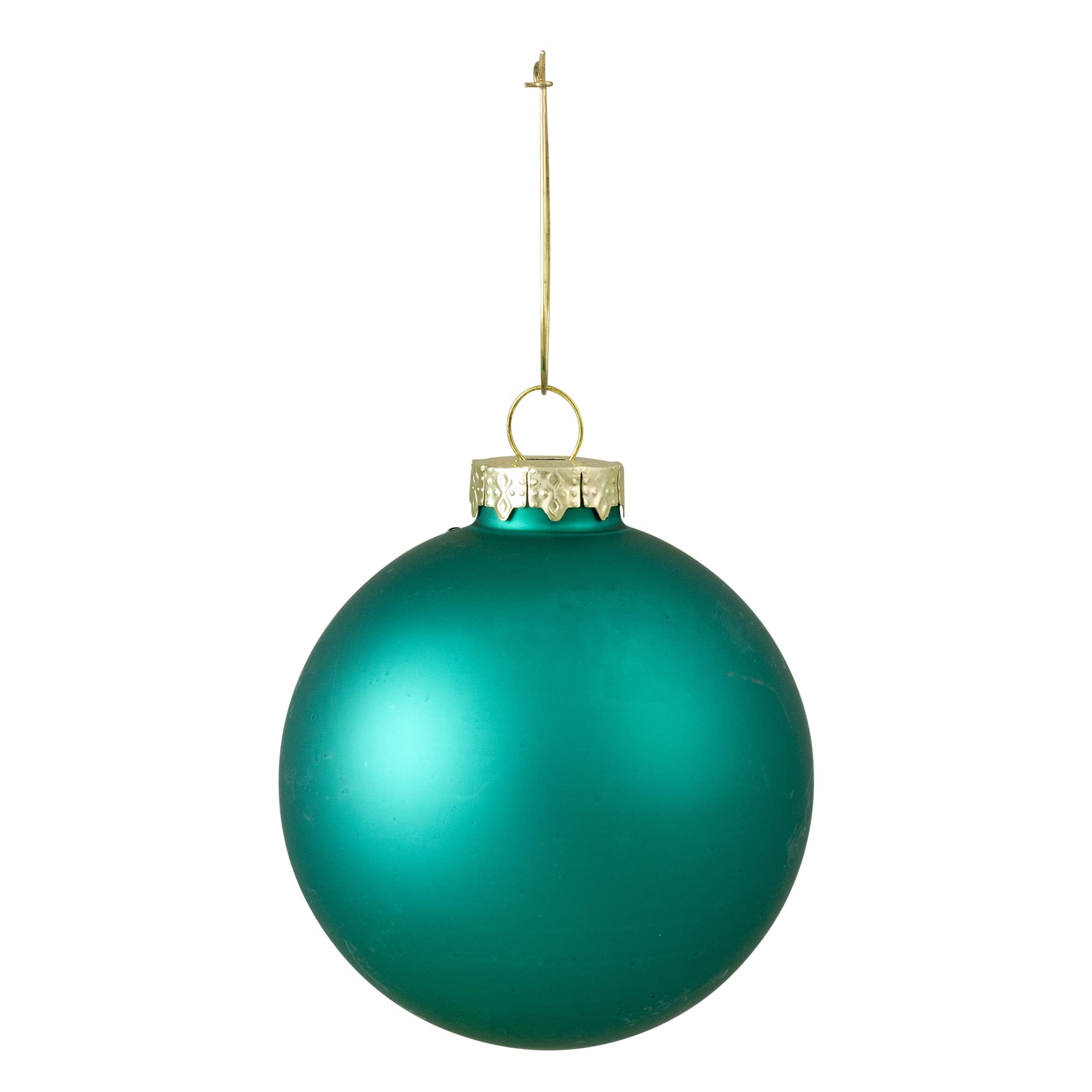 NORTHLIGHT 6ct Shiny and Matte Turquoise Green Glass Ball Christmas Ornaments 3.25 (80mm)
