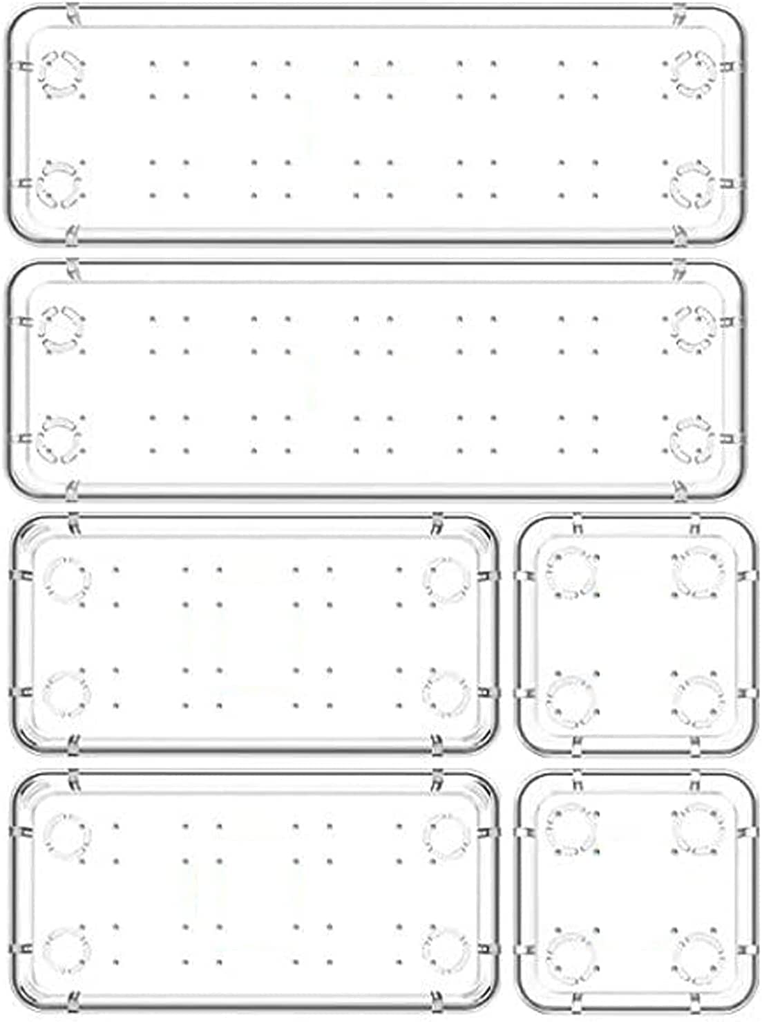 Dr Mall Drawer Organizer Divider Tray, Stationery Organizers For Drawers, Cupboard Organizer For Vanity Trays Organizer, Makeup 