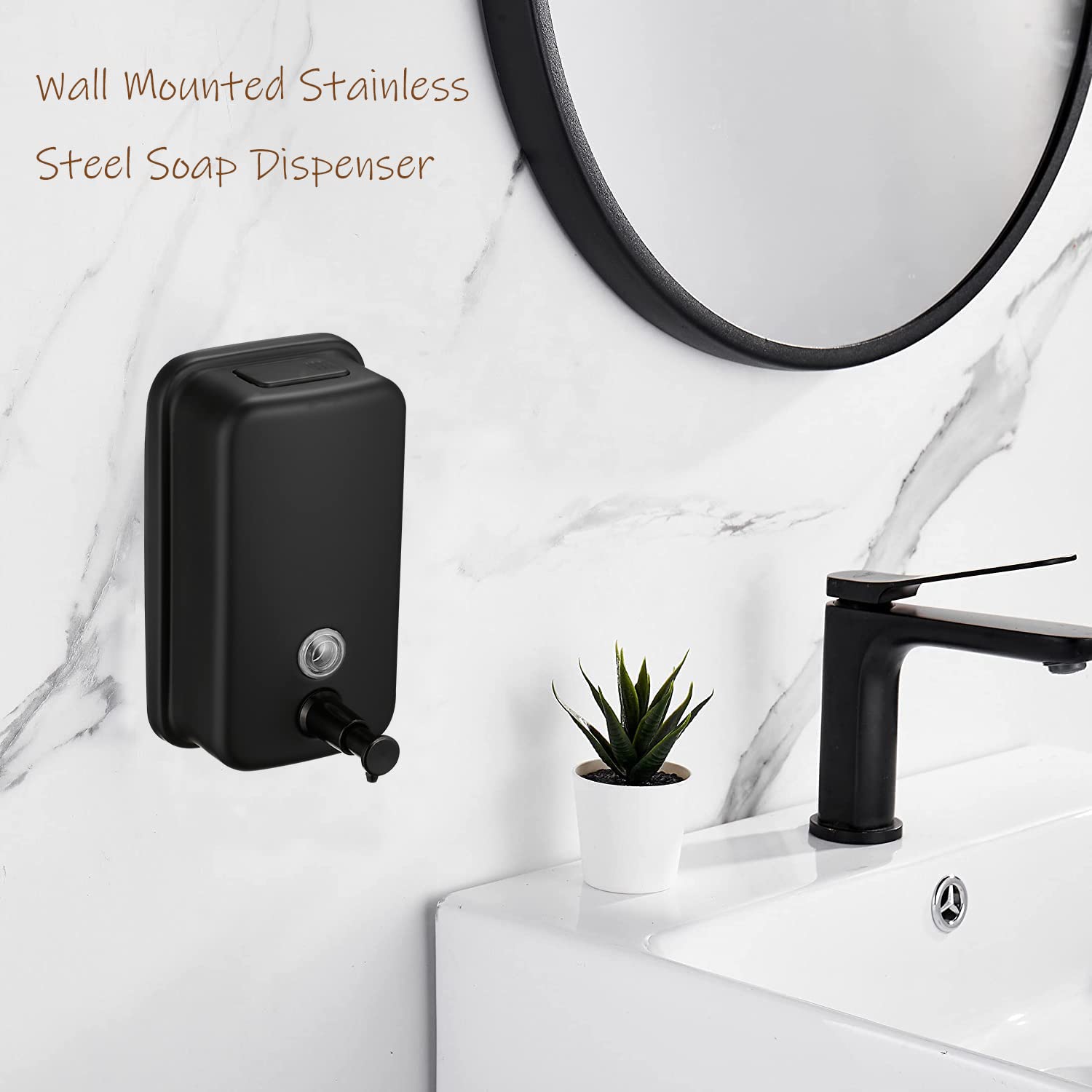 Matte 304 Stainless Steel Soap Dispenser, Commercial Soap Dispenser Wall Mounted, Strong Anti-Rust And Waterproof For Bathrooms,