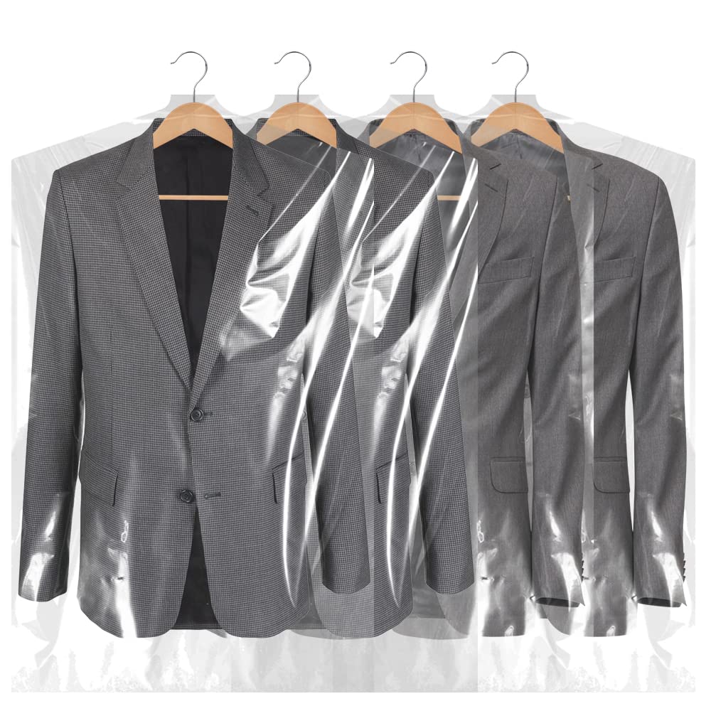 Beishida 120Pcs 35.5 Inch Plastic Garment Bag Dry Cleaner Bags Clear Plastic Bag Dry Cleaning Laundry Bags For Clothes Cover Han