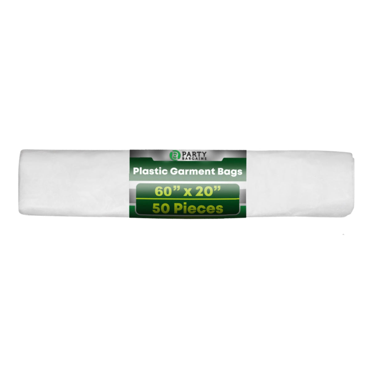 Party Bargains 60X20 Inch Clear Plastic Garment Bags, 50 Pack