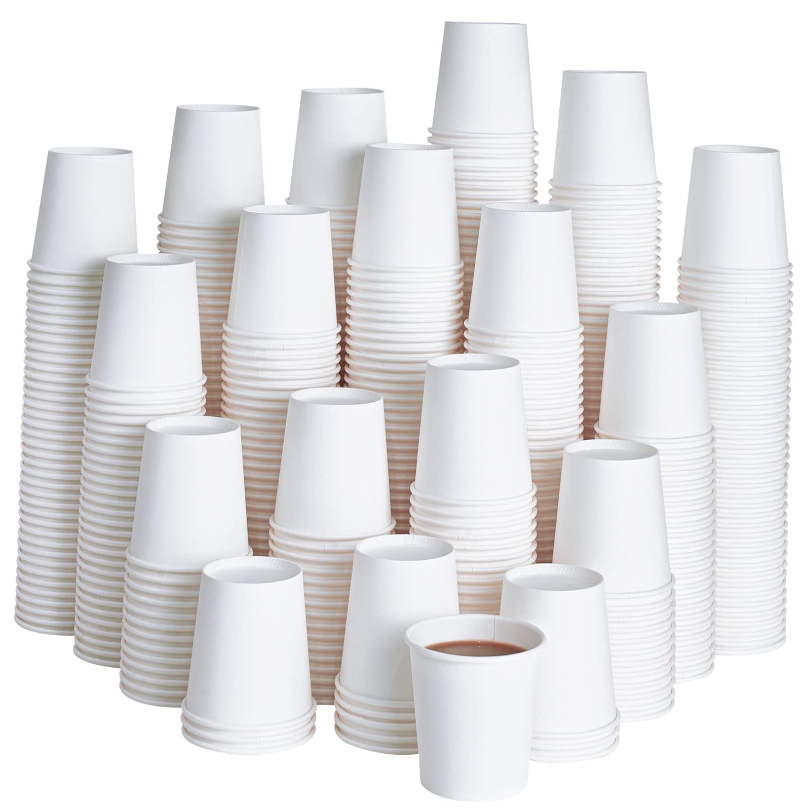 Litopak 500 Pack 4 Oz Paper Cups, Disposable Coffee Cups, White Espresso Cups, Hot/Cold Beverage Drinking Cups For Party, Picnic