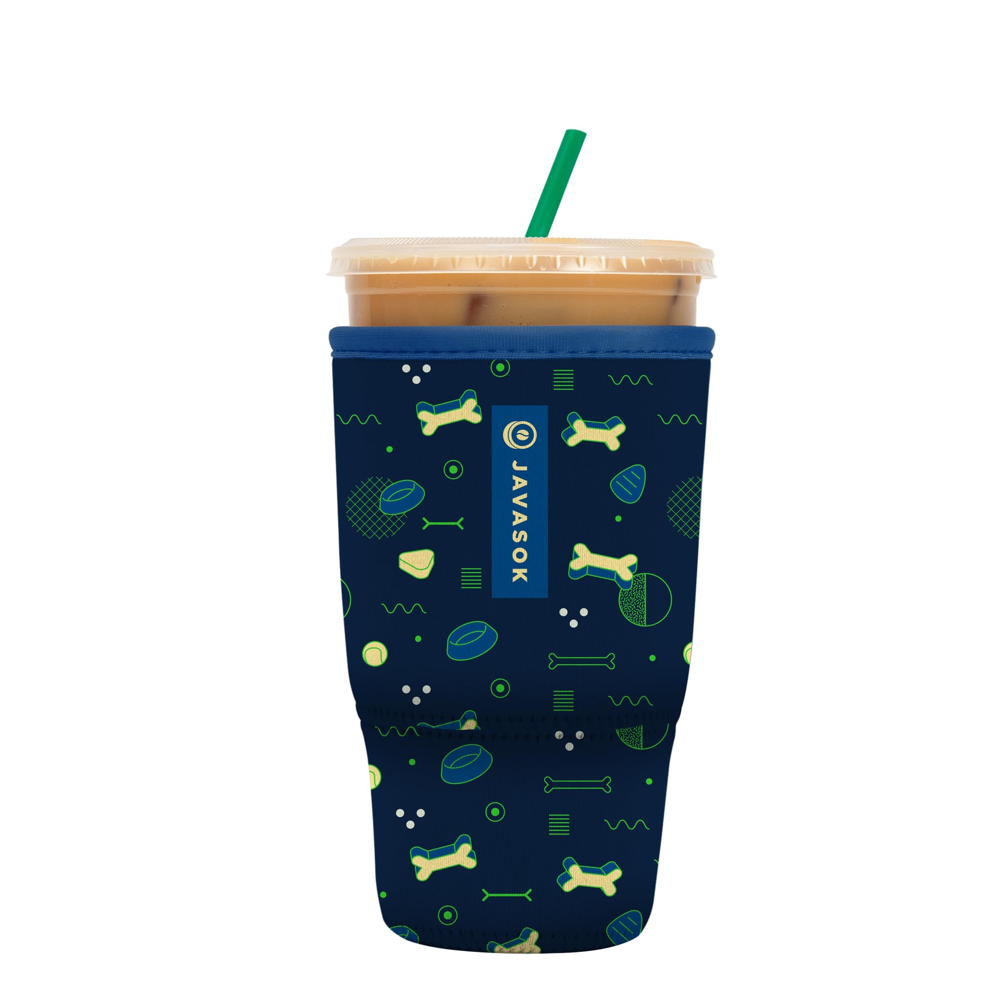Sok It Java Sok Iced Coffee & Cold Soda Insulated Neoprene Cup Sleeve (Bone Appetit, Large: 30-32oz)