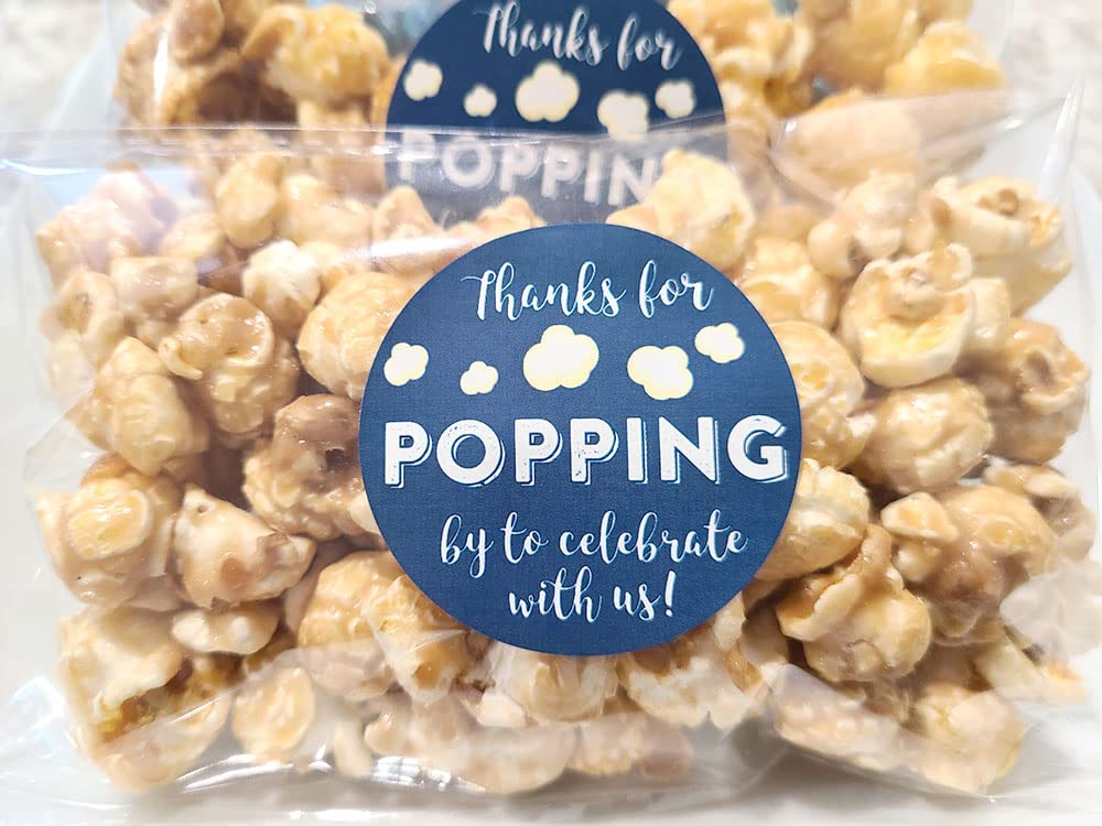 1.9 Inch Thanks For Popping By Wedding Stickers Set Of 60 (Navy)