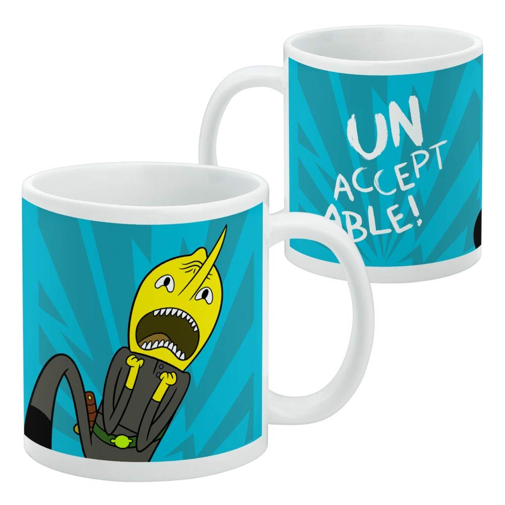 Adventure Time Lemongrab Unacceptable Ceramic Coffee Mug, Novelty Gift Mugs For Coffee, Tea And Hot Drinks, 11Oz, White