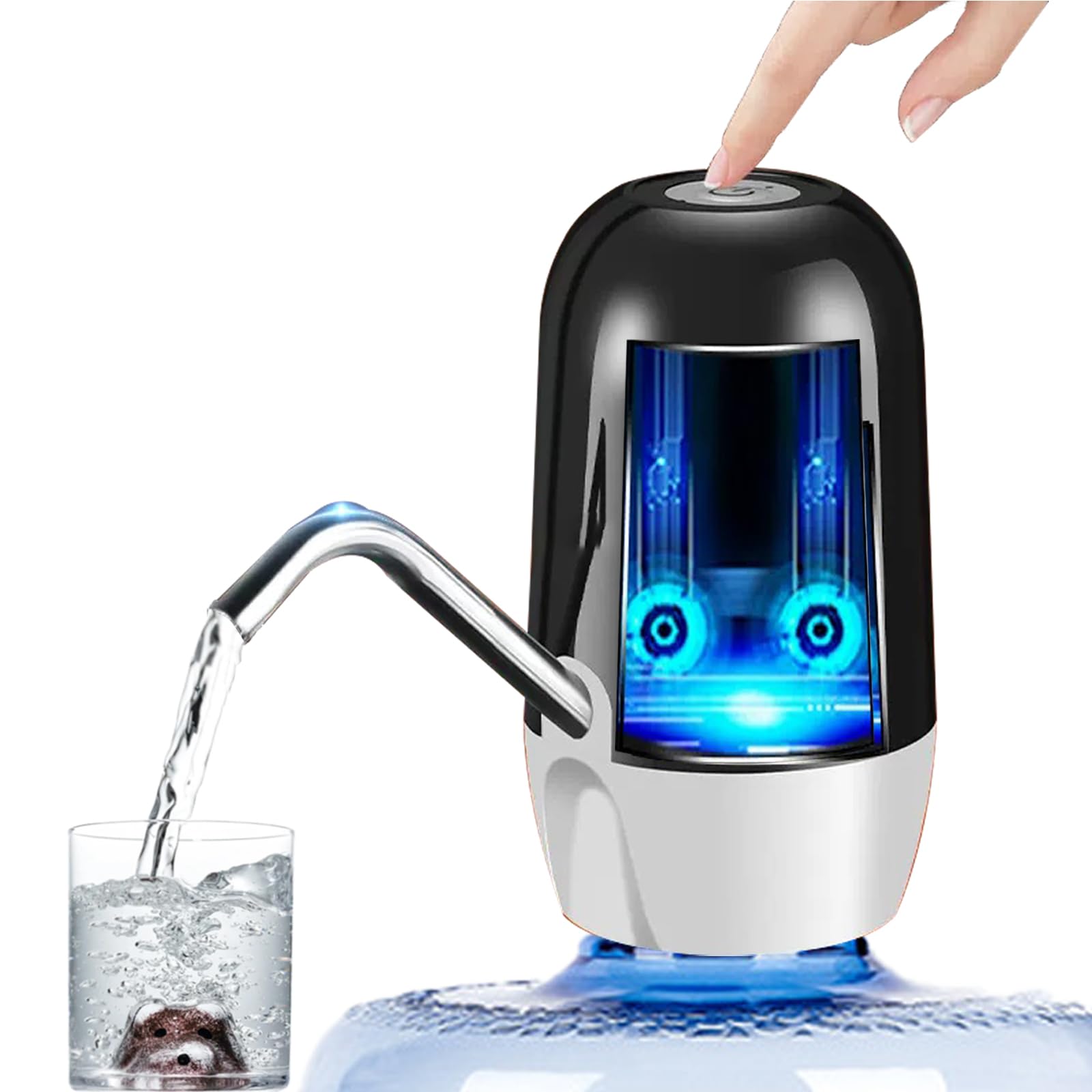 True Dual Water Pump 5 Gallon Water Dispenser,Portable High Battery Capacity Usb Charging Water Jug Pump Easy To Use Water Dispe