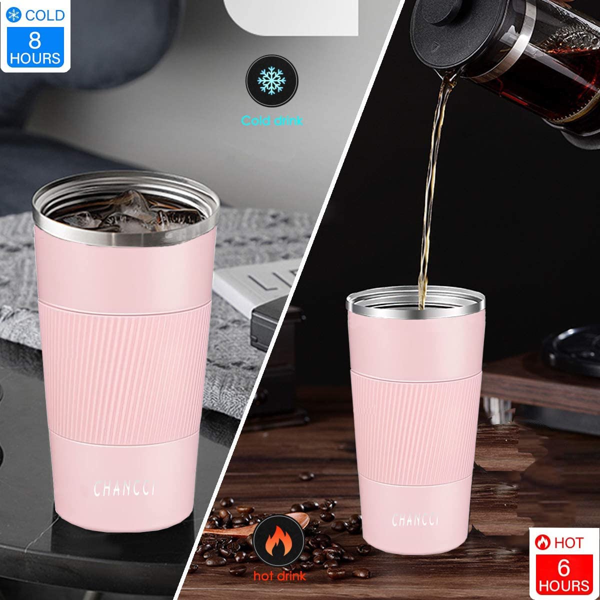 Travel Coffee Mug Spill Proof Leakproof 12 Oz Insulated Coffee Mug With Screw Lid, Stainless Steel Vacuum Tumbler Reusable Therm