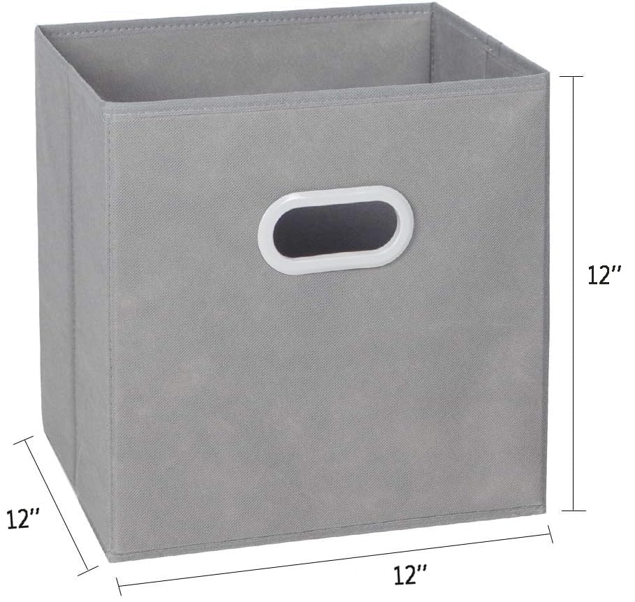 Max Houser Fabric Storage Bins Cubes Baskets Containers With Dual Plastic Handles For Home Closet Bedroom Drawers Organizers (Ca