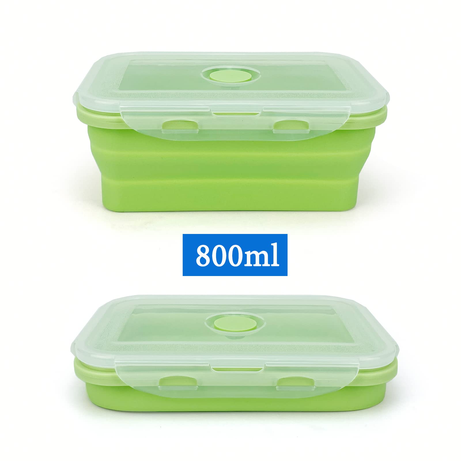 Lunbengo 4Pack Collapsible Reusable Lunch Containers, 350Ml-500Ml-800Ml-1200Ml, Silicone Food Storage Containers With Lids, Food