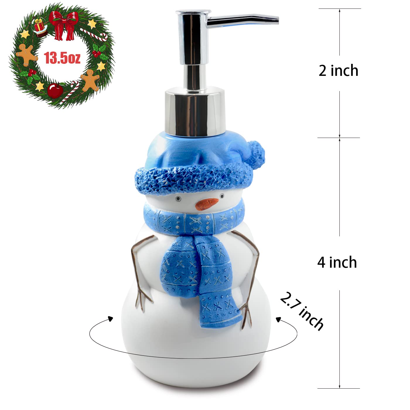 Yangshimoeed Christmas Bathroom Accessories Snowman Bath Set With Soap Dispenser,Toothbrush Holder, Bath Tumbler And Snow Soap T