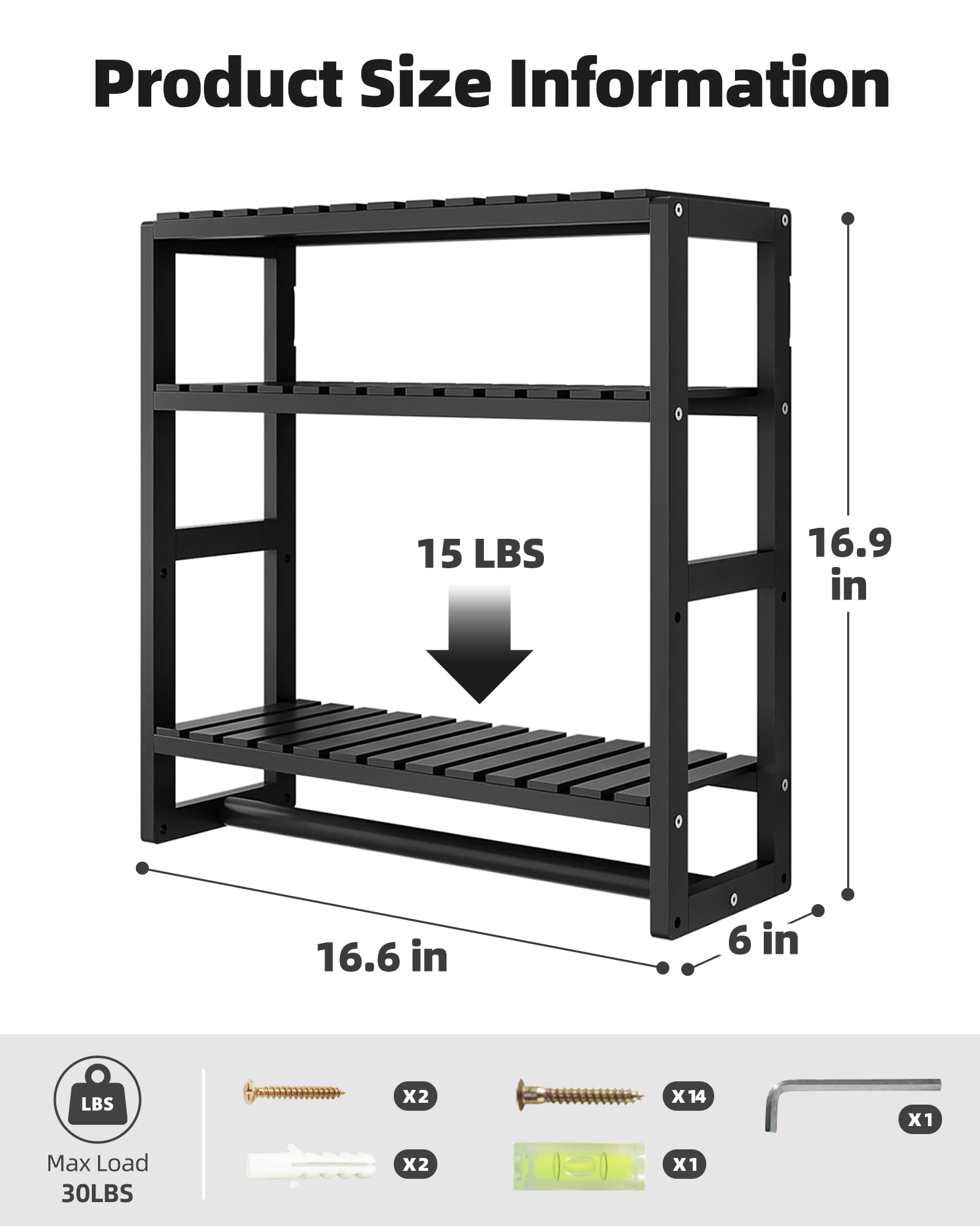 Galood Over The Toilet Storage Space Saver Bathroom Shelves with Towel Racks for Wall, 3 Tier Bamboo Toilet Paper Storage Corner