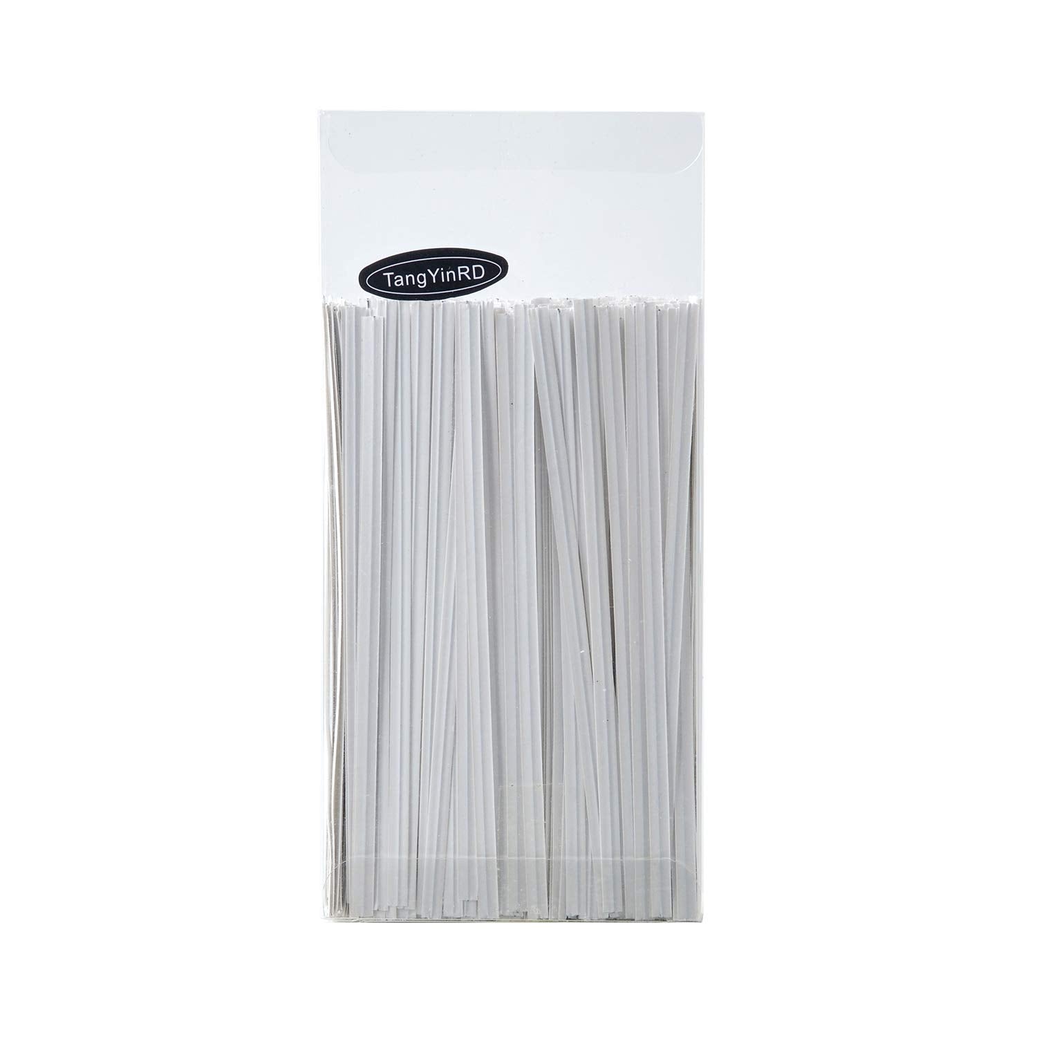 500 Pcs 5'' White Paper Twist Ties Reusable Bread Ties  for Party Cello Candy Bread Coffee Bags Cake Pops