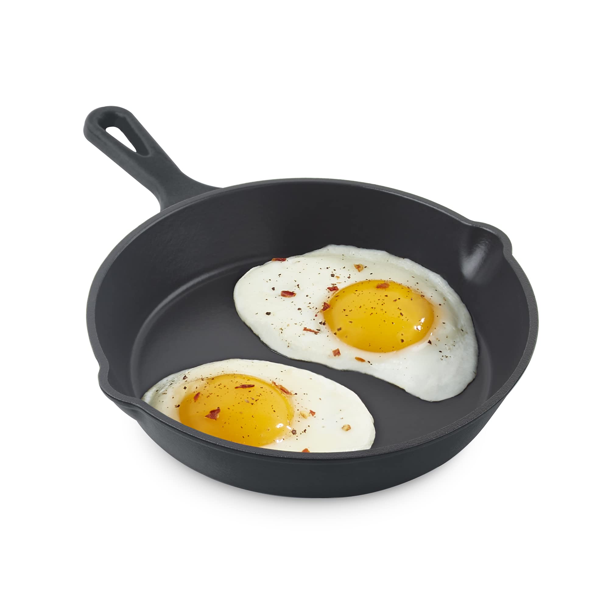 DASH Zakarian 7.5 Nonstick Cast Iron Skillet with Pour Spouts for Searing, Baking, Grilling, Roasting and More - Black