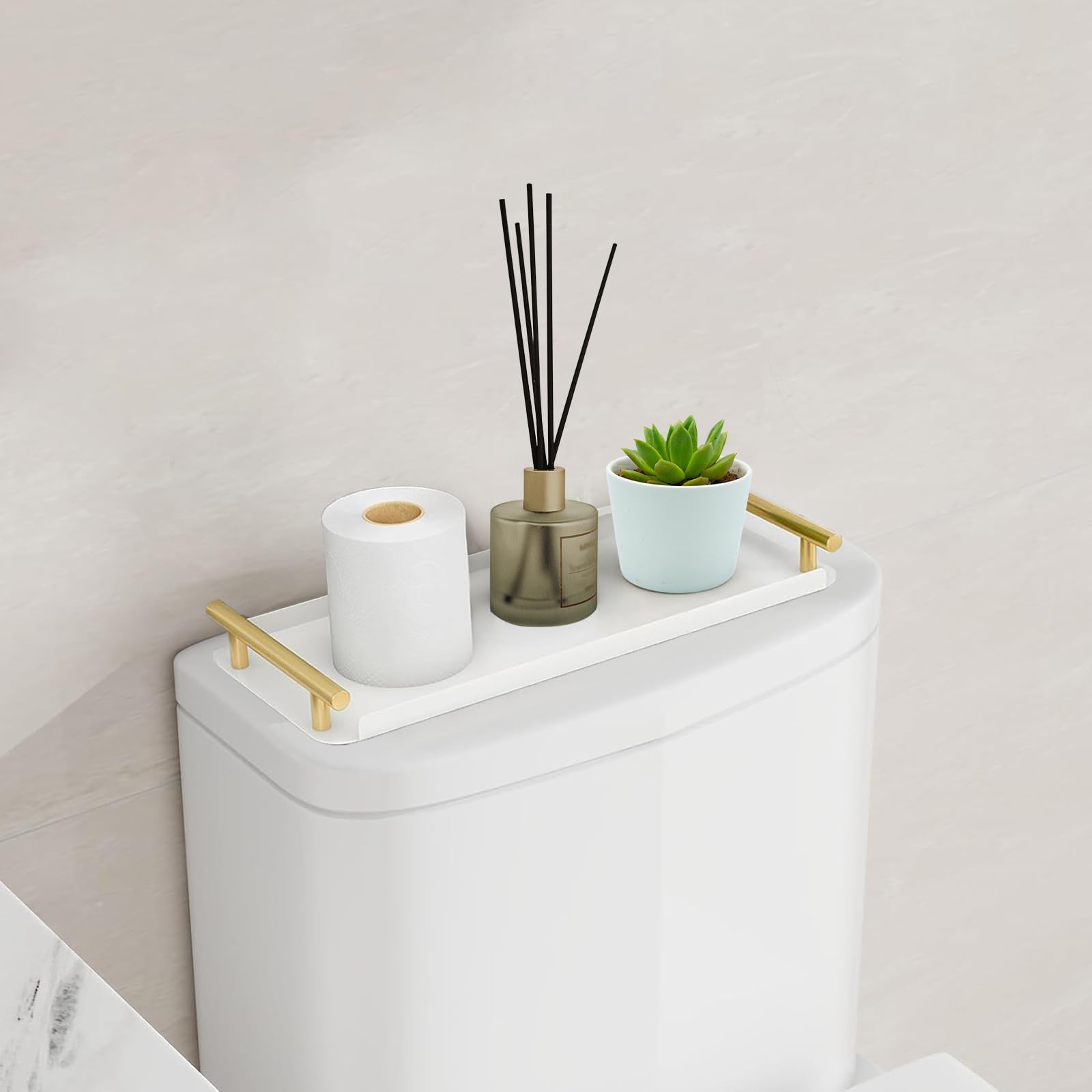 Xzhxfx Toilet Paper Basket,Stainless Steel Toilet Tank Tray With Handles - Toilet Paper Storage For Bathroom & Kitchen Table - B