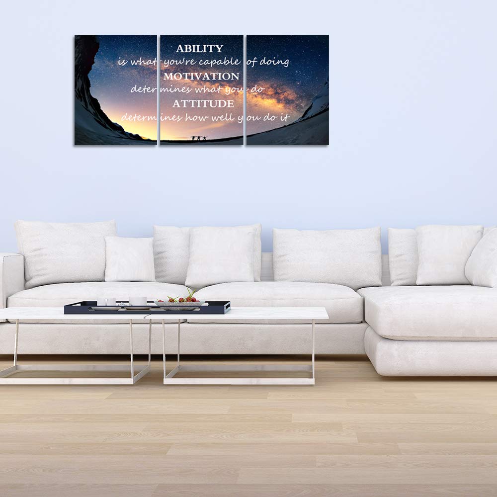 3 Panels Successful Inspirational Posters Quotes Wall Art Ability Modern Motivational Painting Picture Prints on Canvas Artwork Motto for Office Bedroom Decor Living Room Home Decor (16?x36?)