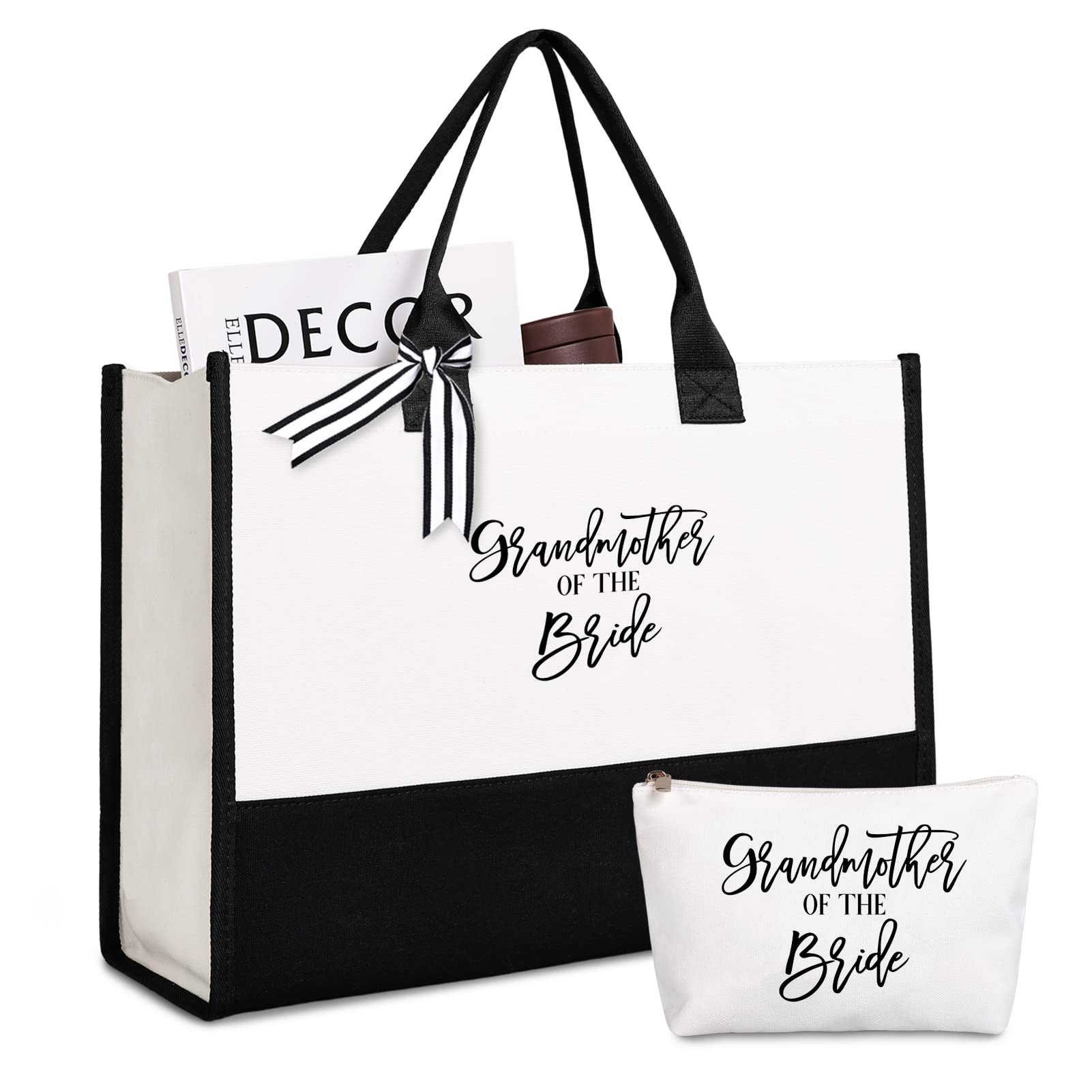 Lamyba Grandmother Of The Bride Tote Bag, Grandmother Of The Bride Gifts From The Bride, Black And White