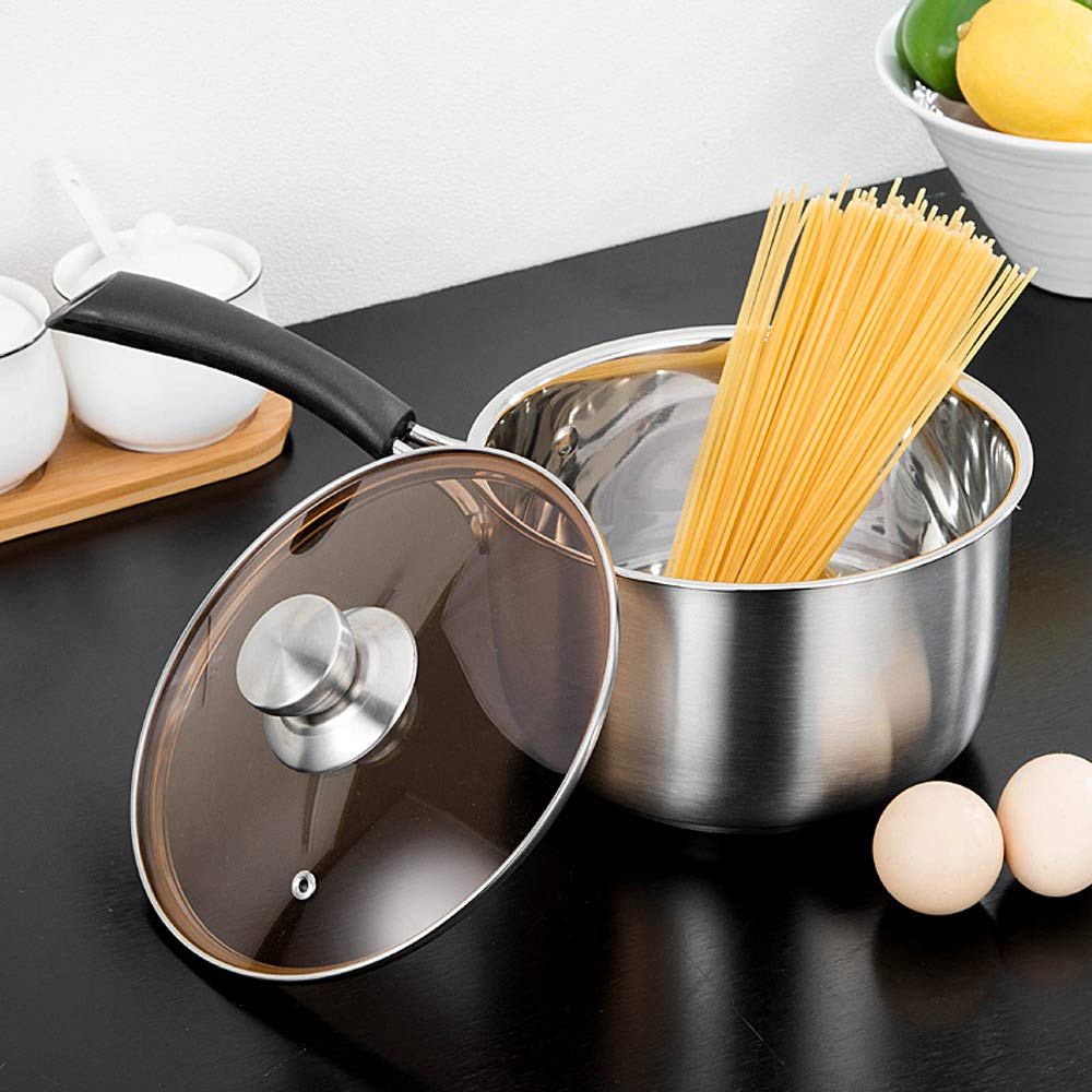 Teamfar Saucepan With Lid, 2 Qt Sauce Cooking Pot Milk Pan Stainless Steel, Professional With Long Heatproof Handle For Home Kit