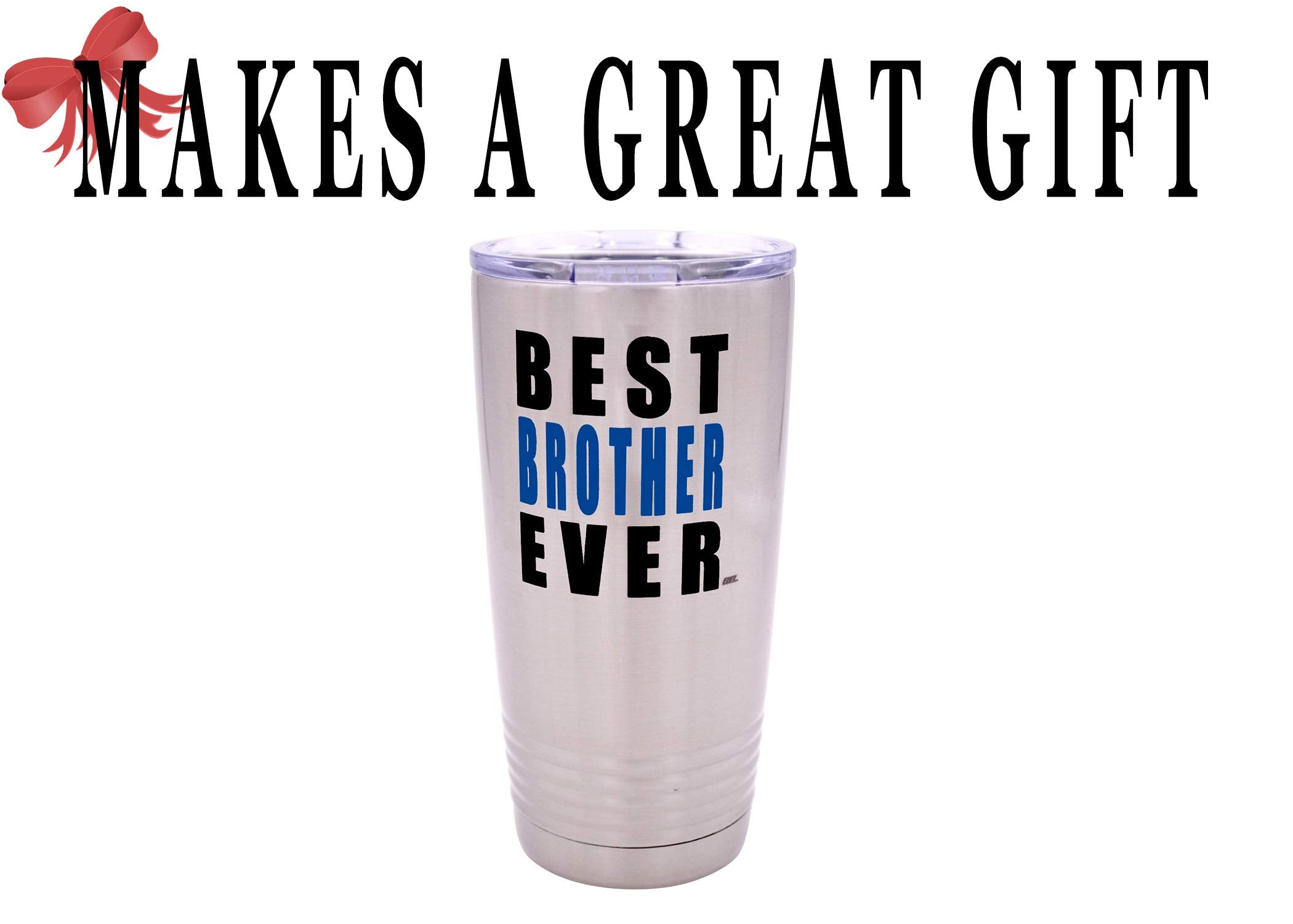 Rogue River Tactical Funny Best Brother Ever Large 20 Ounce Travel Tumbler Mug Cup W/Lid Sarcastic Work Gift For Him Friend Sibl