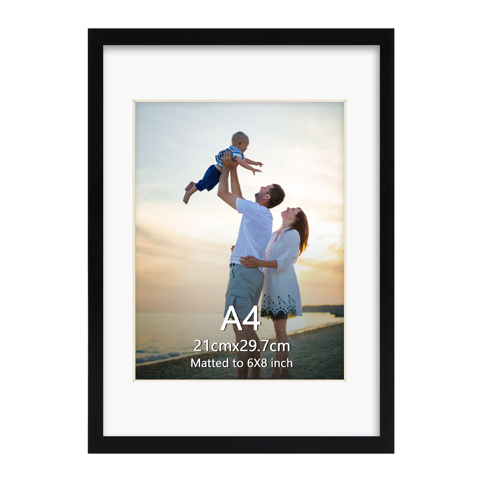 Hoikwo 12x16 Dark Brown Plastic Frame with Plastic Cover, Display Pictures 11x14 with Mat or 12x16 Without Mat, 1 Pack 12 by 16 