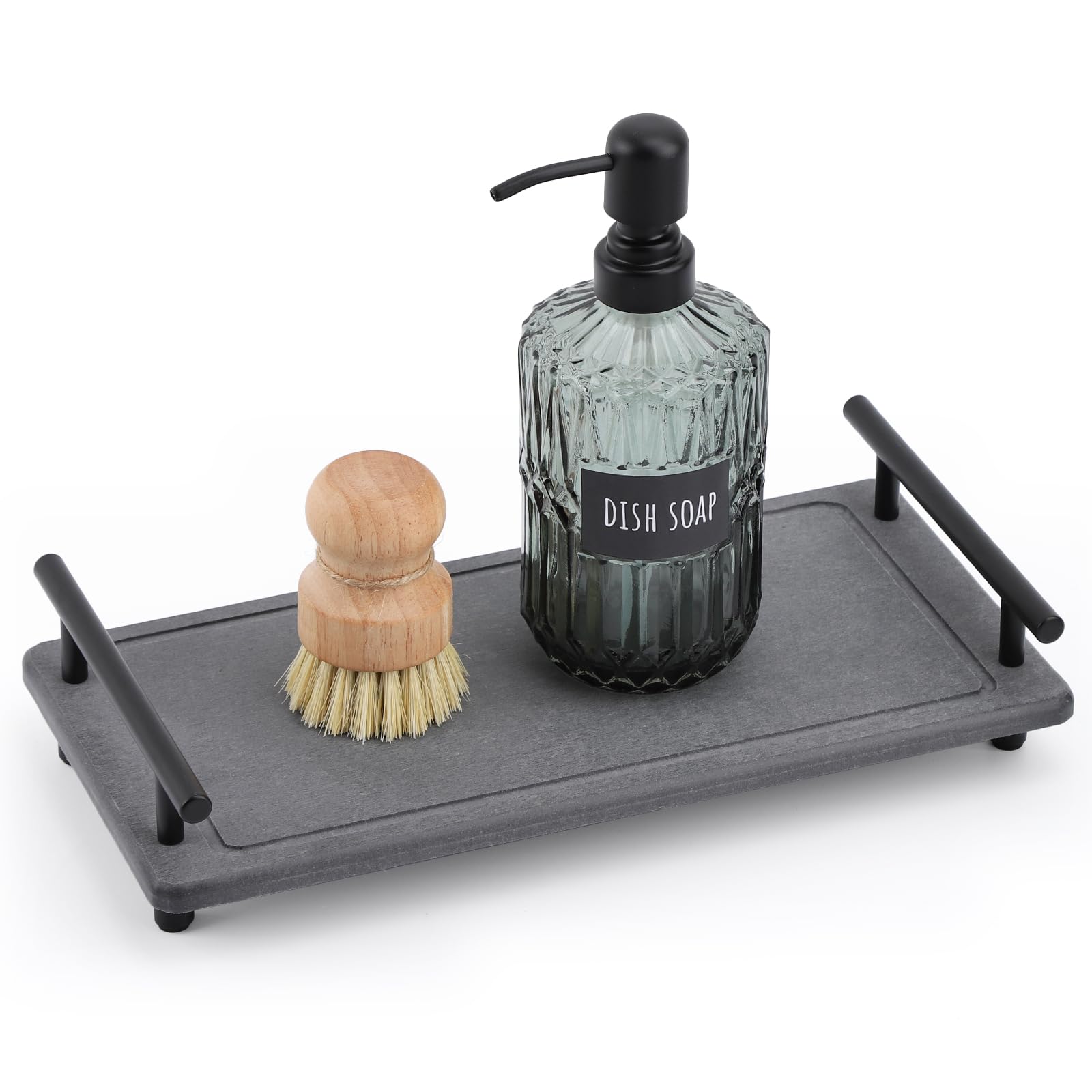 Segbeauty 12X6In Vanity Tray Large, Instant Stone Drying Tray For Bathroom Kitchen, Diatomaceous Tray Fast Dry Stone Drying Mat