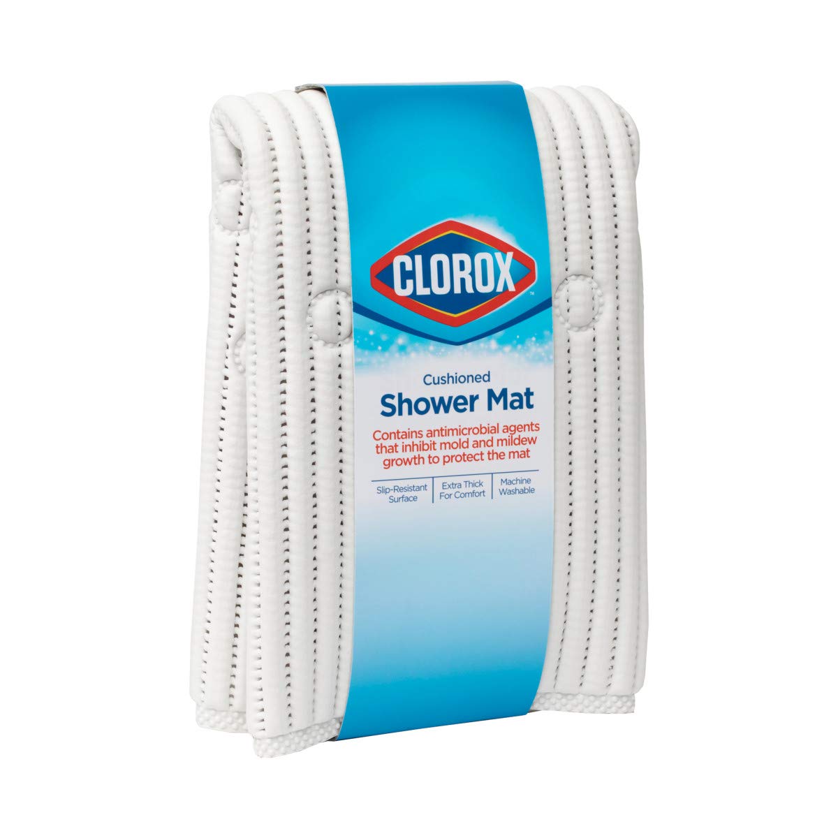 Clorox By Duck Brand Cushioned Foam Shower Mat, Non Slip Bathtub Mat With Suction Cups, Fits Square Shower Stalls, 21 ' X 21 '',