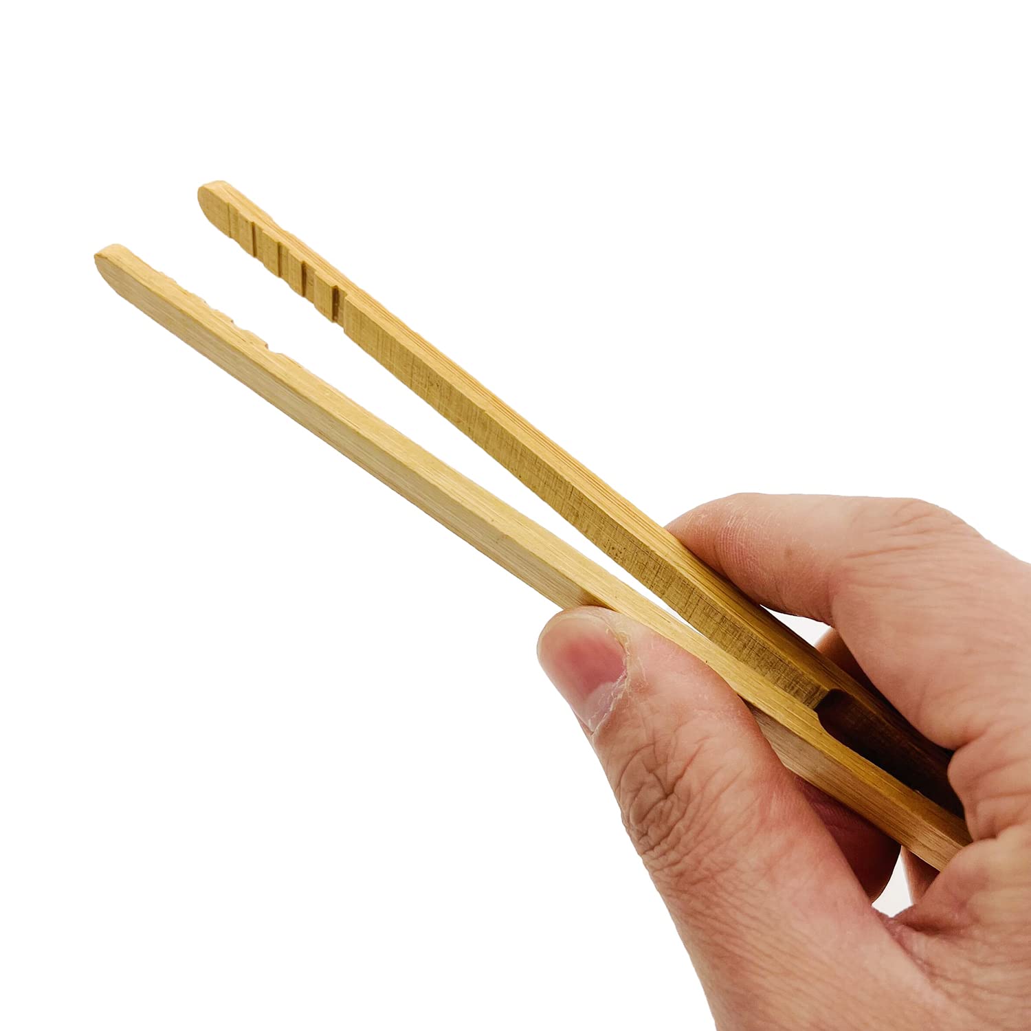 12Pcs Bamboo Tongs, 7 Inch Reusable Bamboo Toast Tongs For Toast Bread Pickles Fruits Tea