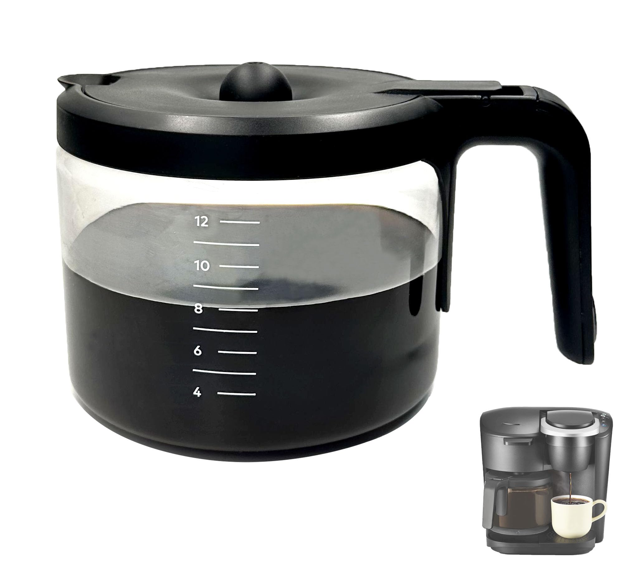 12 Cups Coffee Pot Replacement Compatible For Keurig K-Duo Essentials 12 Cups Coffee Machine 5000 &5500 (Not Fit K-Duo 5100 Mode