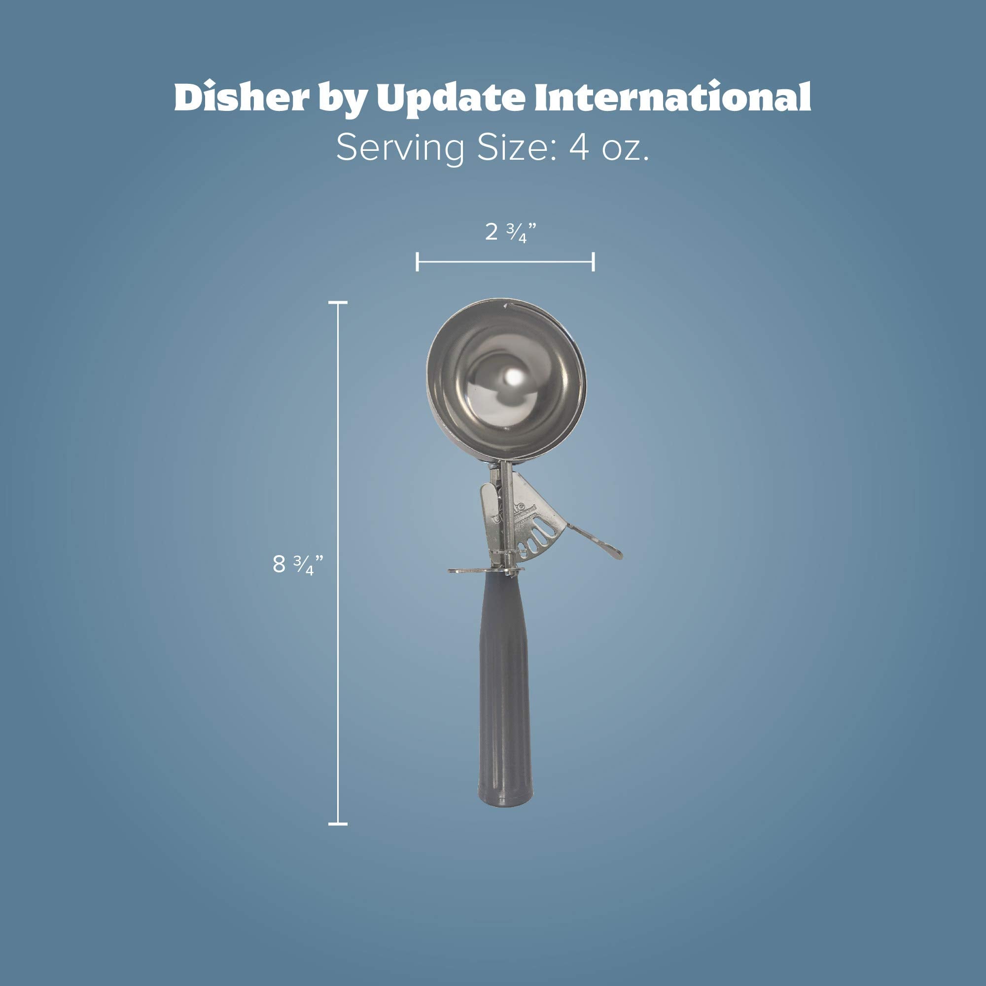 Update International (Dp-8) 4 Oz Stainless Steel Disher,Grey