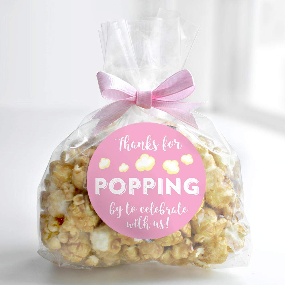 1.9 Inch Thanks For Popping By Wedding Stickers Set Of 60 (Light Pink)